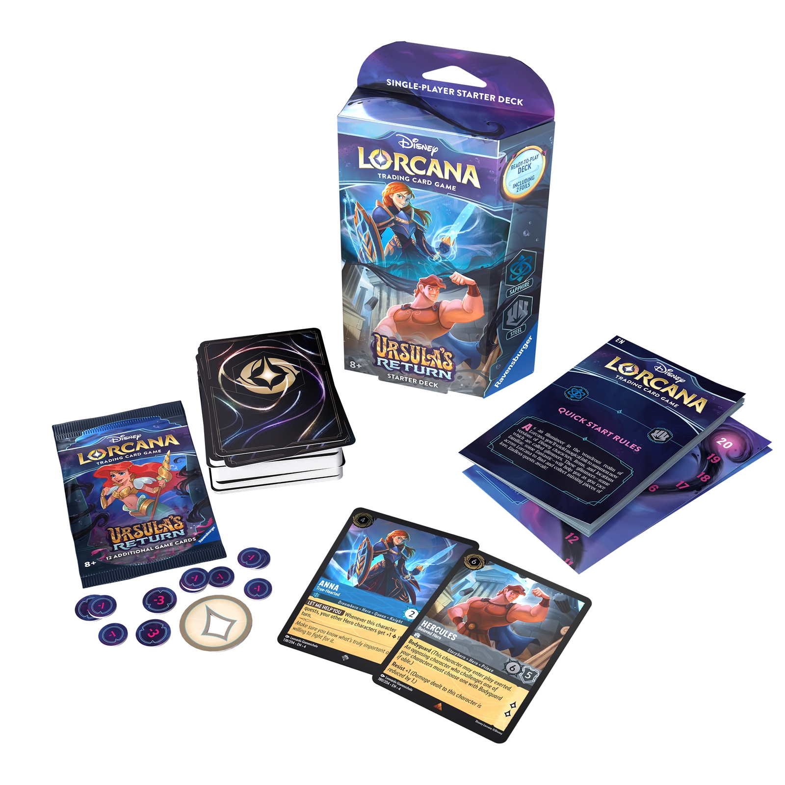 Image of Disney Lorcana Trading Card Game Ursula's Return Sapphire and Steel Starter Deck