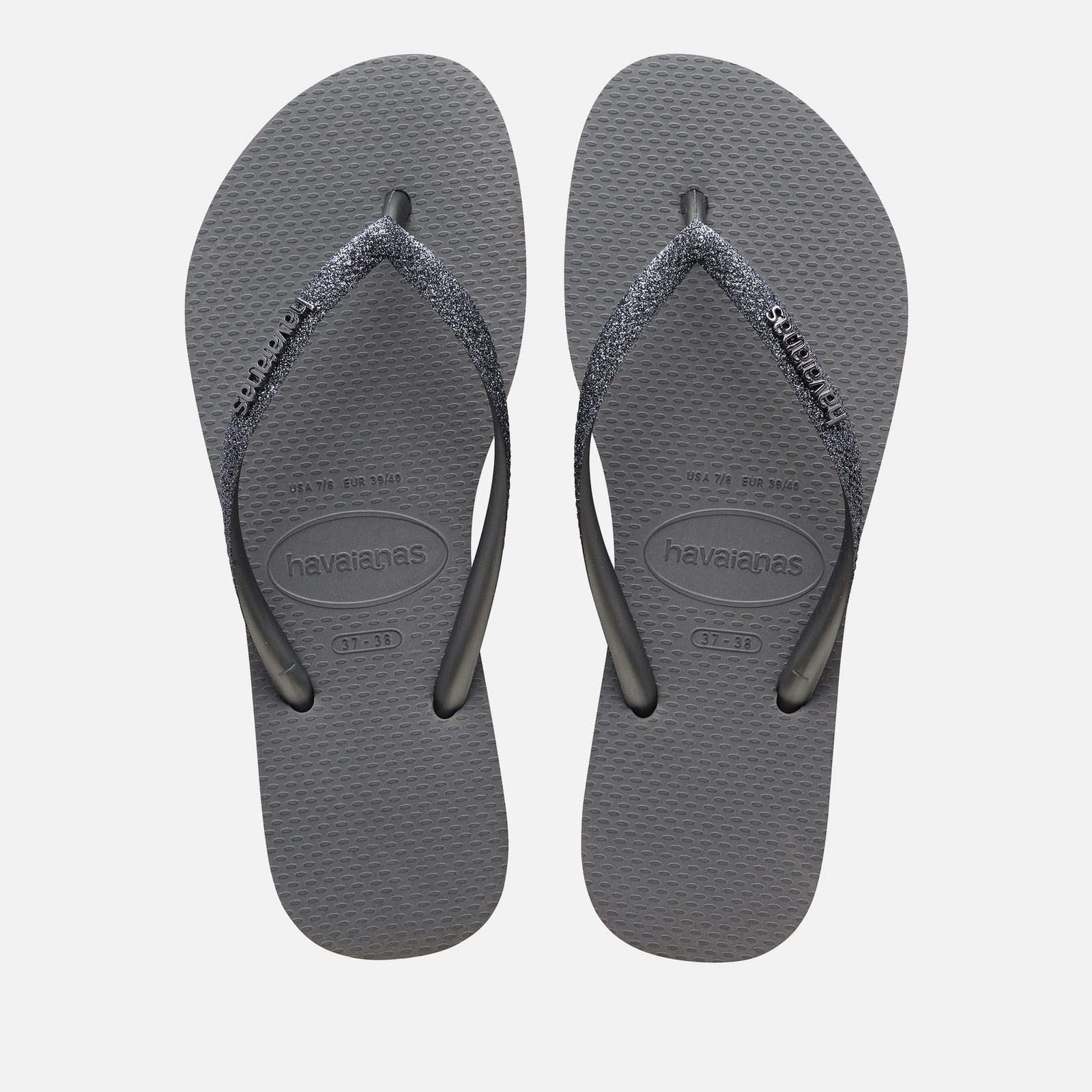 Havaianas Women's Slim Glitter Rubber Flip Flops -  3/4