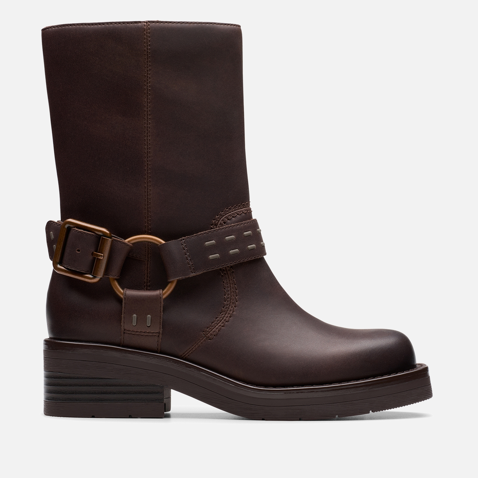Clarks Women's Rebelle Up Leather Knee High Boots - Walnut - UK 6