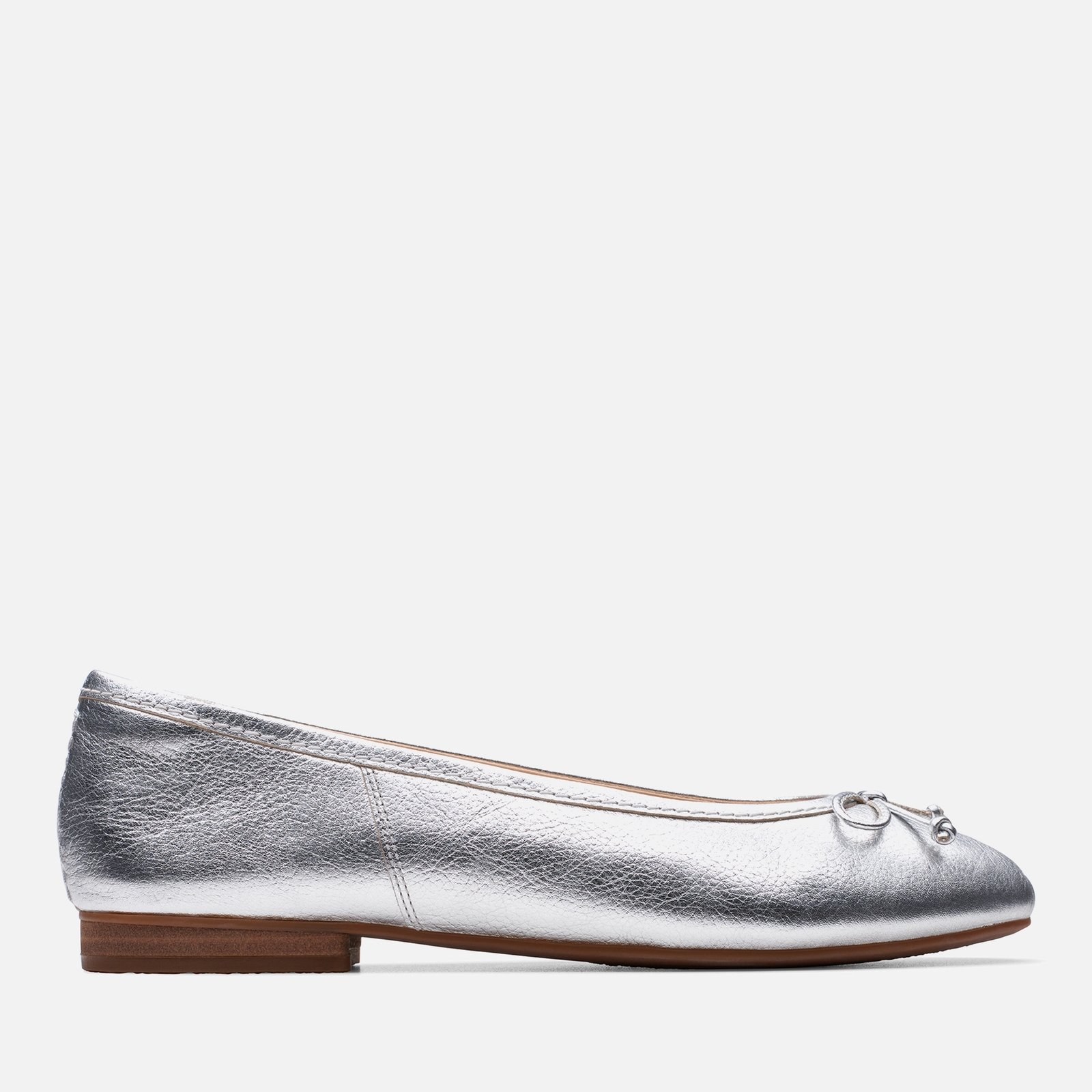Clarks Women's Fawna Lily Leather Ballet Flats - Silver - UK 6