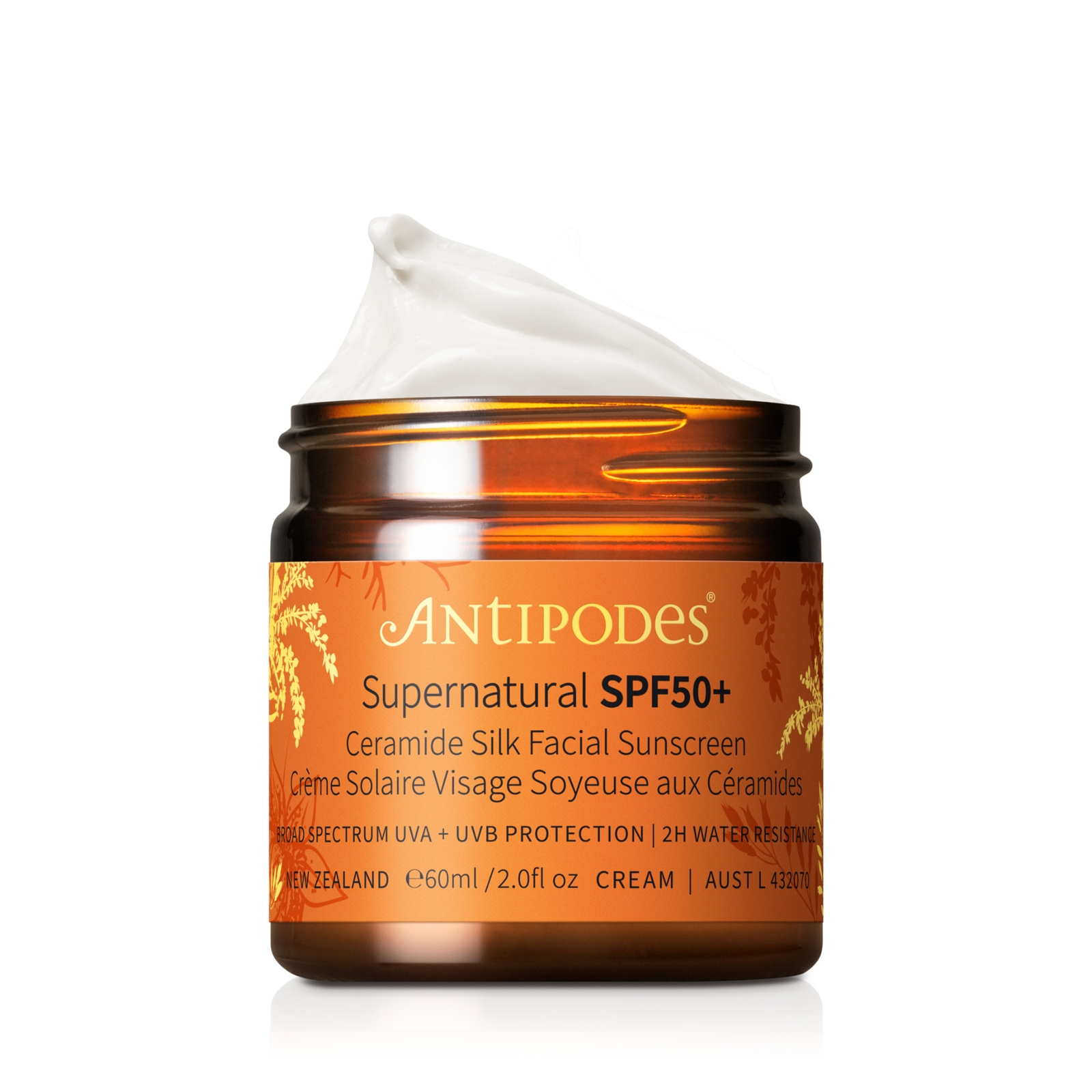 Image of Antipodes Supernatural SPF50+ Ceramide Silk Facial Sunscreen 60ml