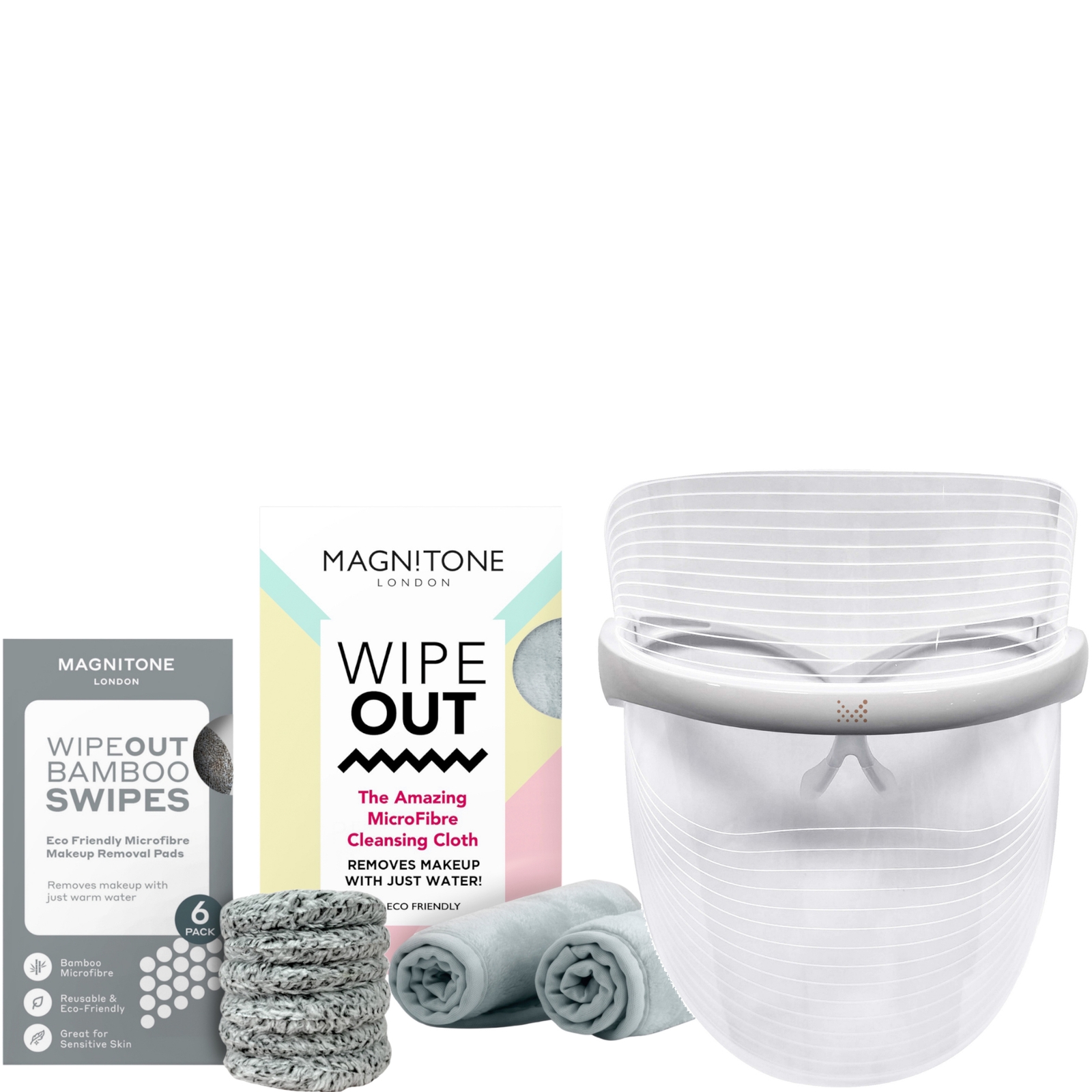 Shop Magnitone London Getlit Led Face Mask, Wipeout And Swipes Cloth Bundle