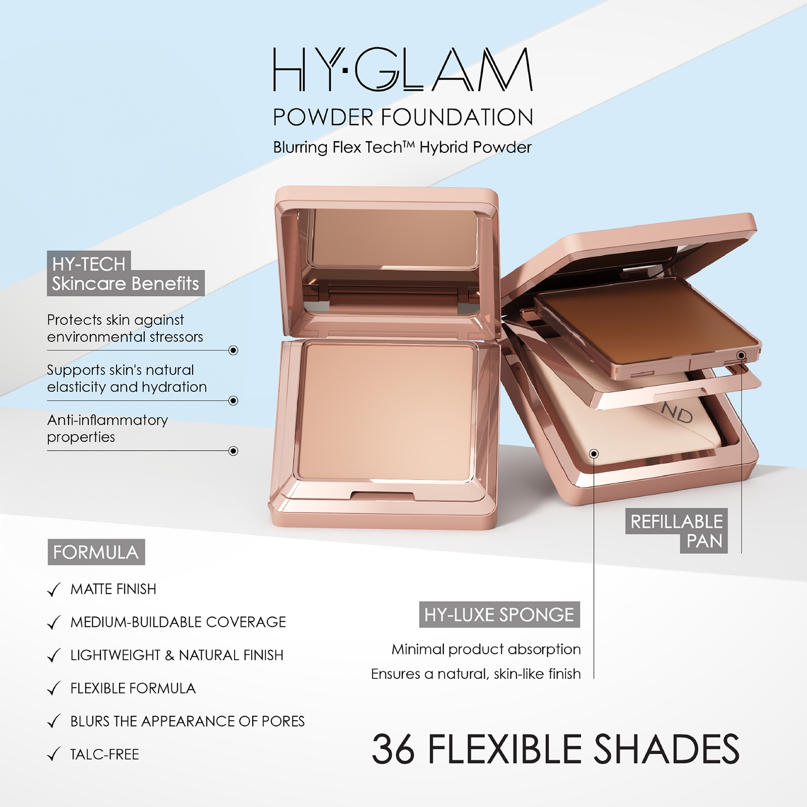 Thumbnail - Natasha Denona HY-GLAM Powder Foundation 12.5g (Various Shades) - Y4-7