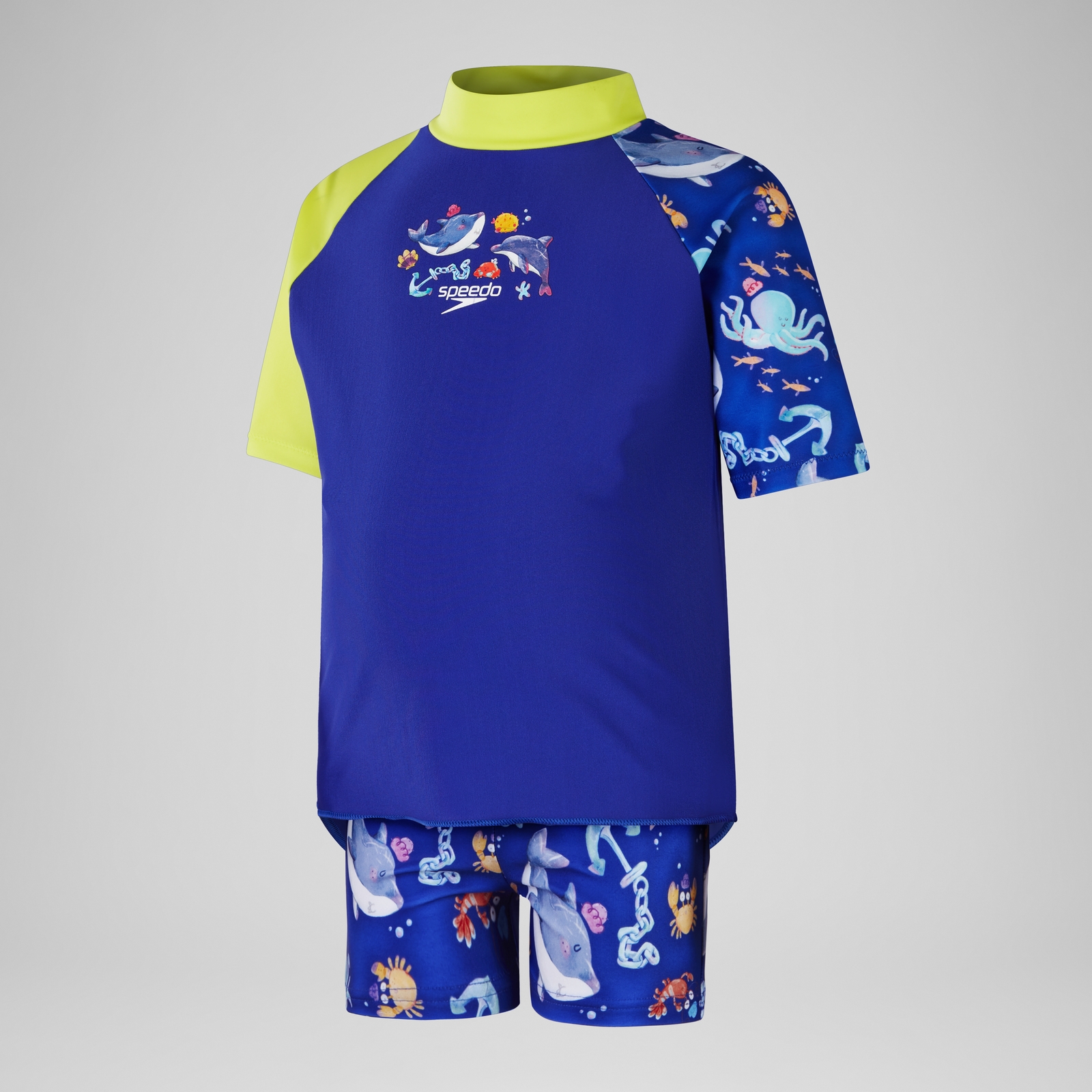 Boys' Digital Short Sleeve Rash Top Blue