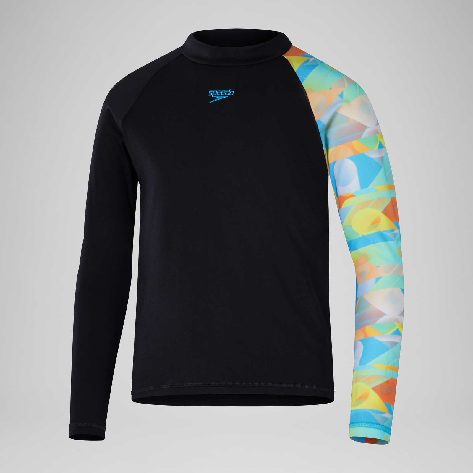 Boys' Digital Long Sleeve Rash Top Black/Blue