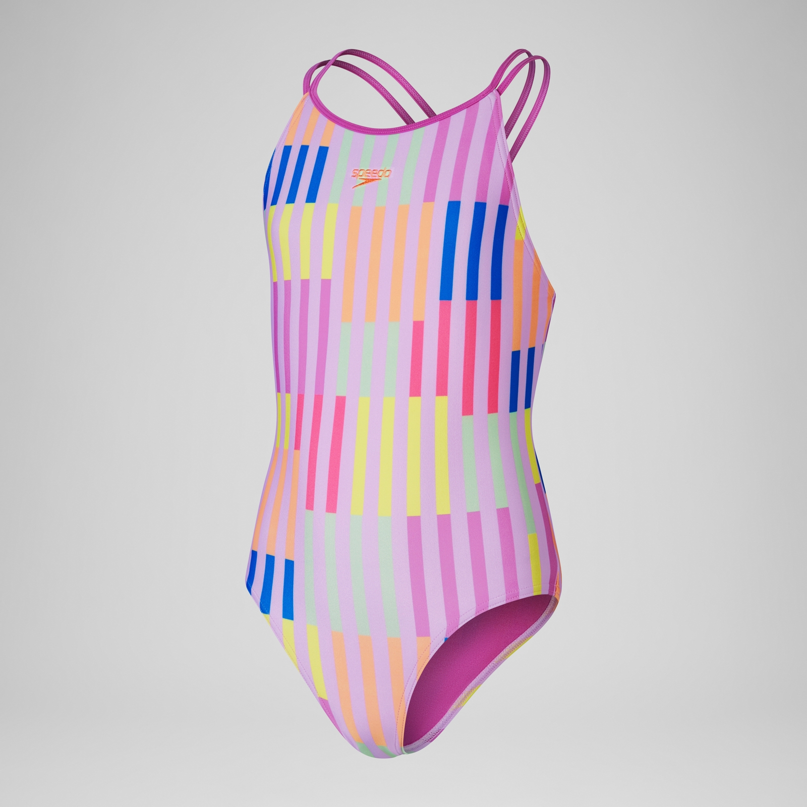 Girls' Printed Twinstrap Swimsuit Pink