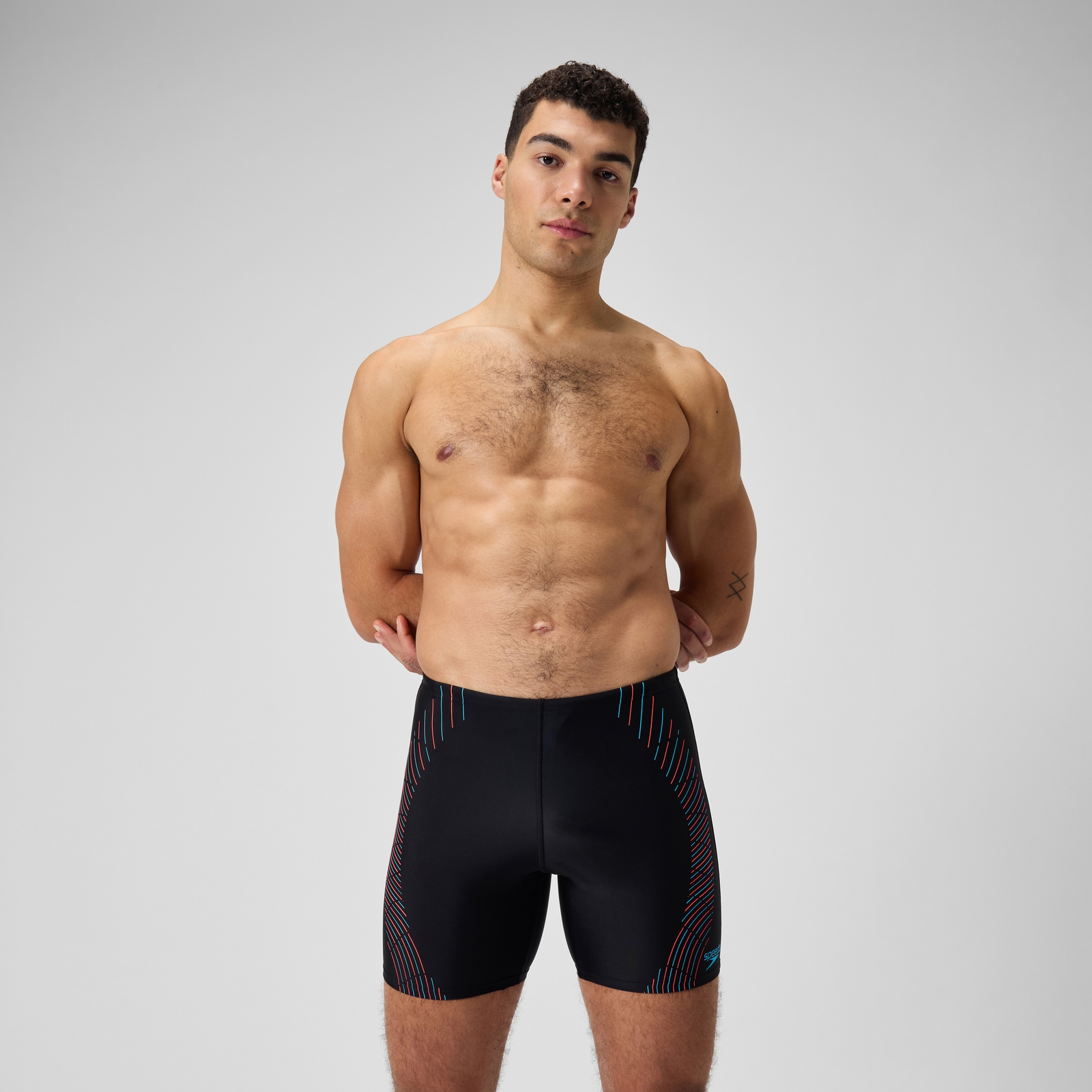 Men's Duo Logo Print Jammer Black/Blue