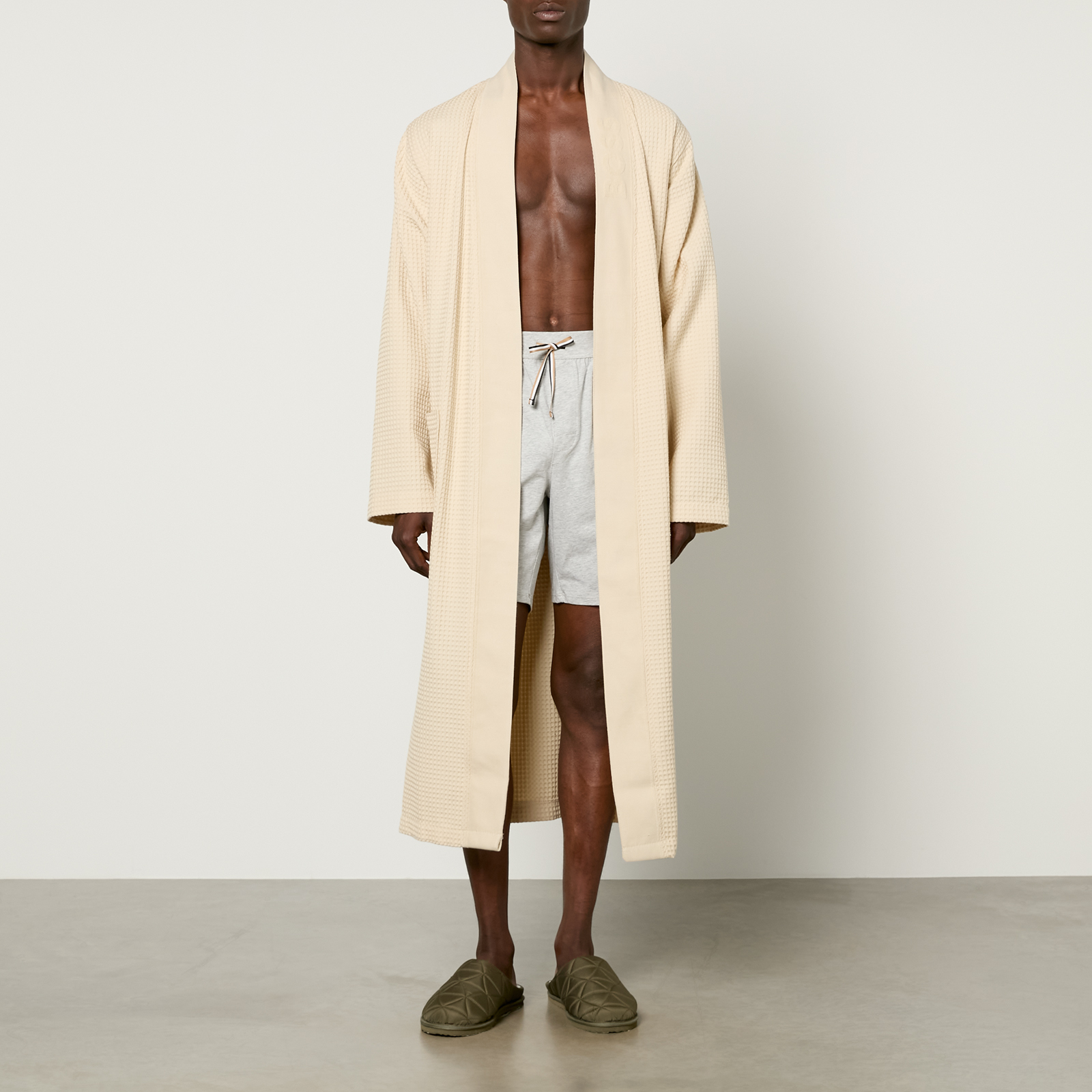 BOSS Bodywear Kimono Waffle Cotton-Blend Dressing Gown