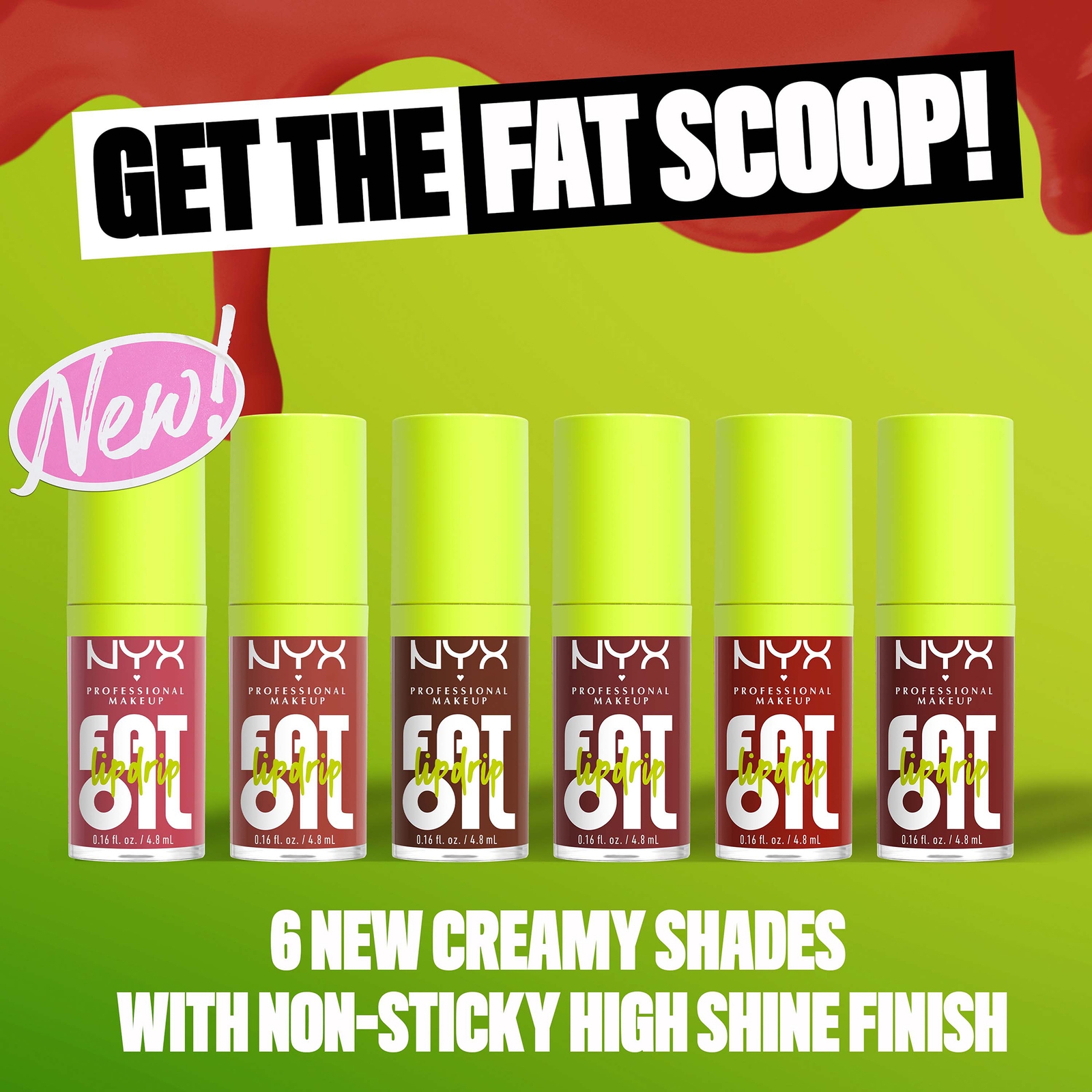 Thumbnail - NYX Professional Makeup Fat Oil Lip Drip 12H Hydration Non-Sticky Finish Lip Gloss 4.8ml (Various Shades) - Sprinkle Spr...