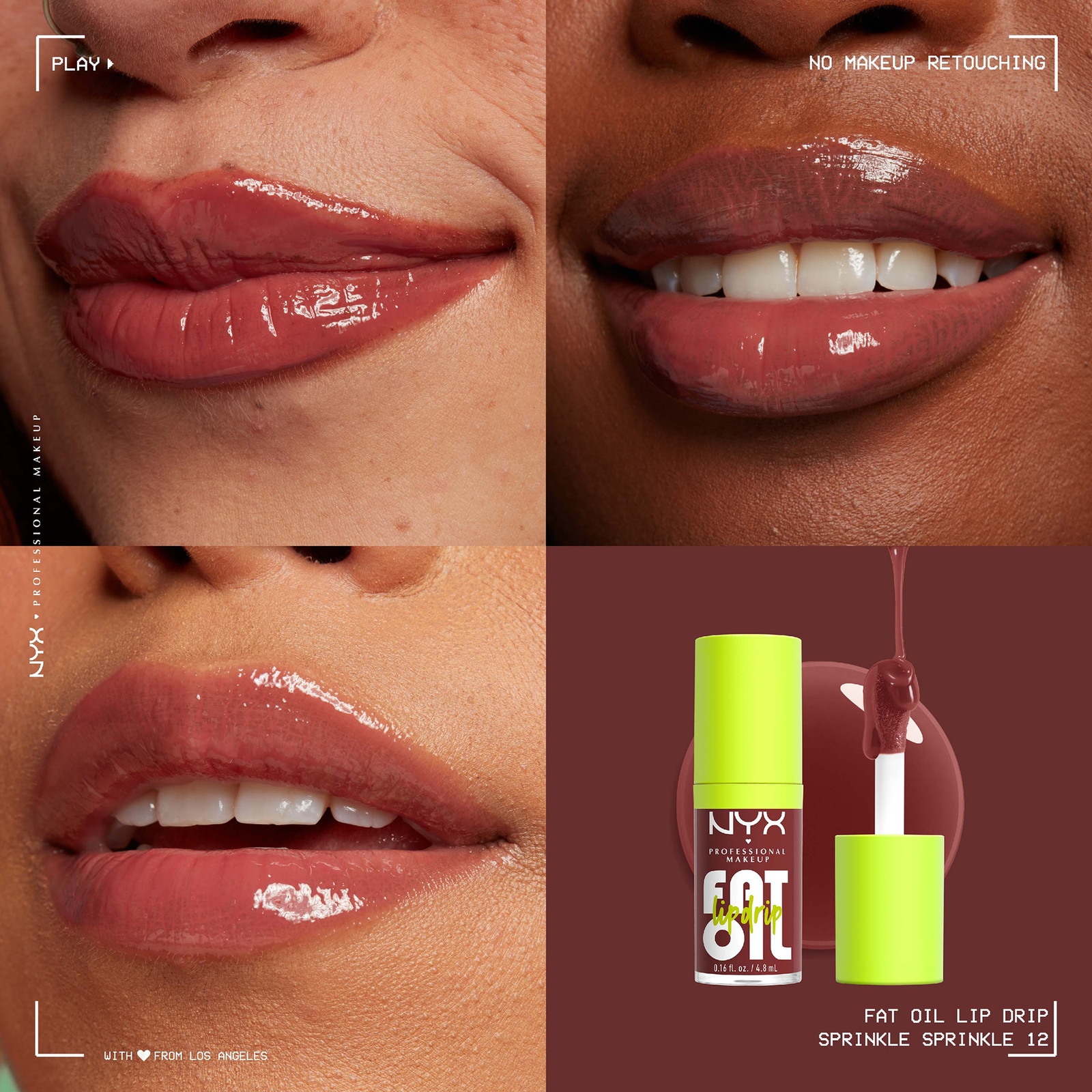 Thumbnail - NYX Professional Makeup Fat Oil Lip Drip 12H Hydration Non-Sticky Finish Lip Gloss 4.8ml (Various Shades) - Sprinkle Spr...