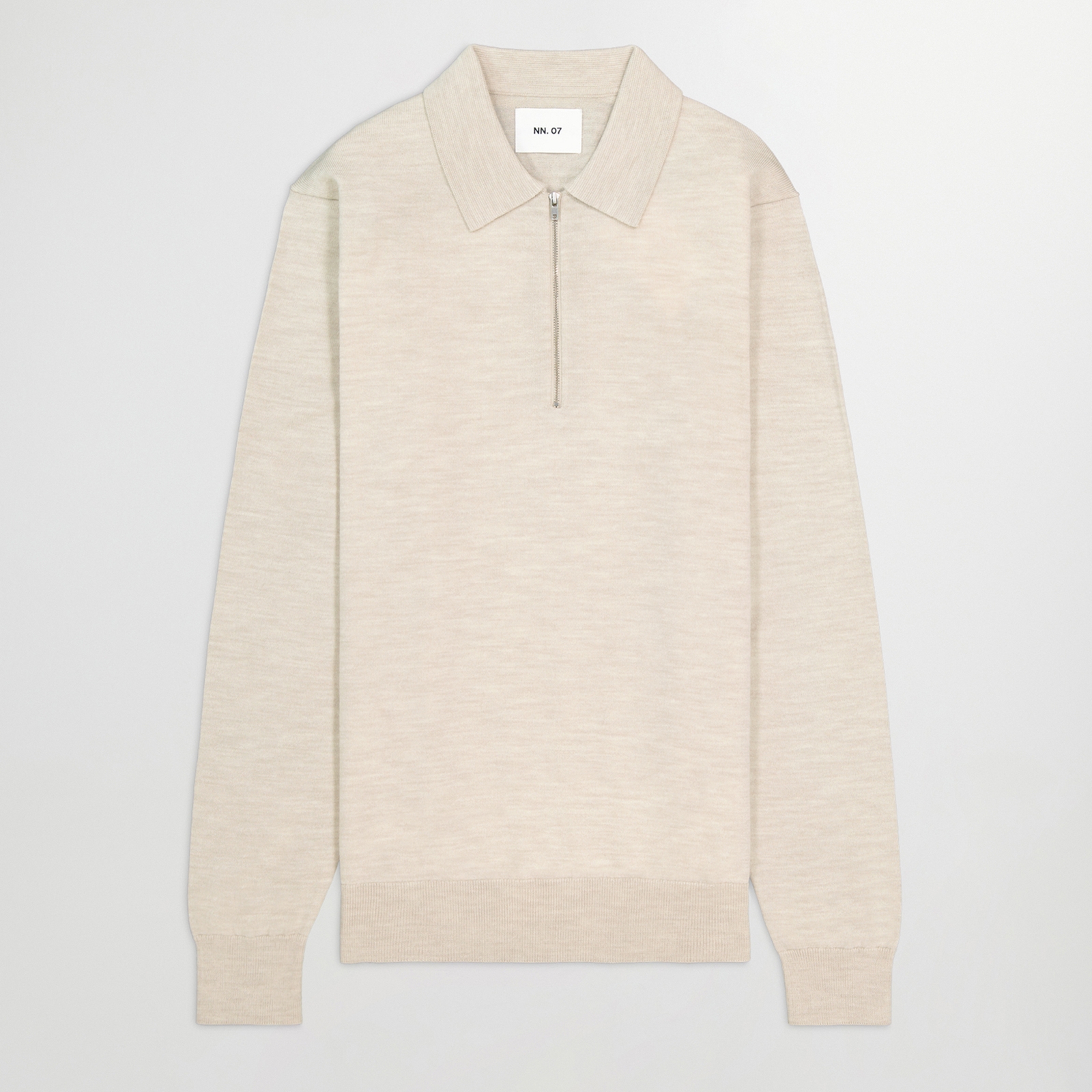 NN.07 Sergio Wool Quarter-Zip Polo Shirt - S