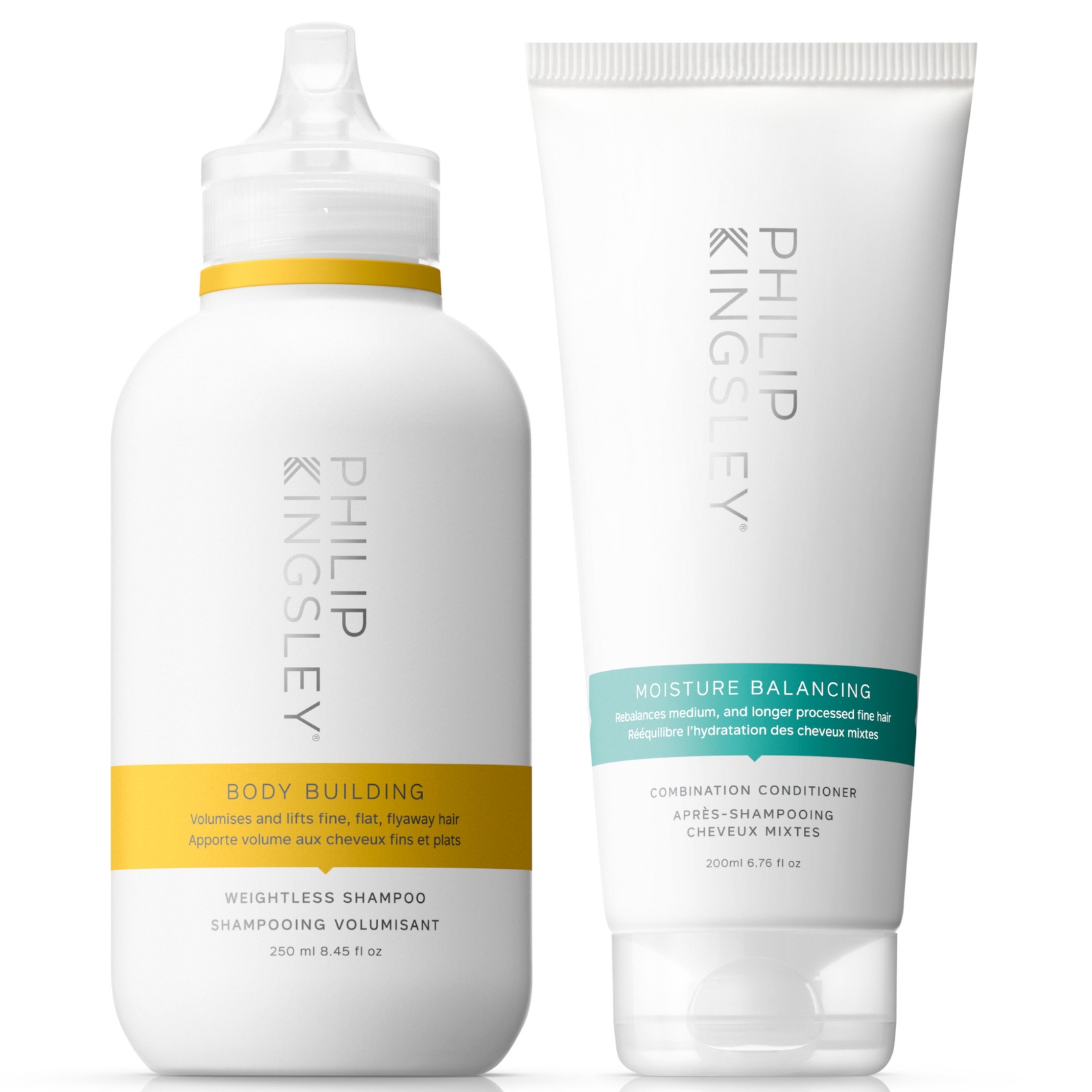 Image of Philip Kingsley Body Building Shampoo 250ml and Moisture Balancing Conditioner 200ml Duo