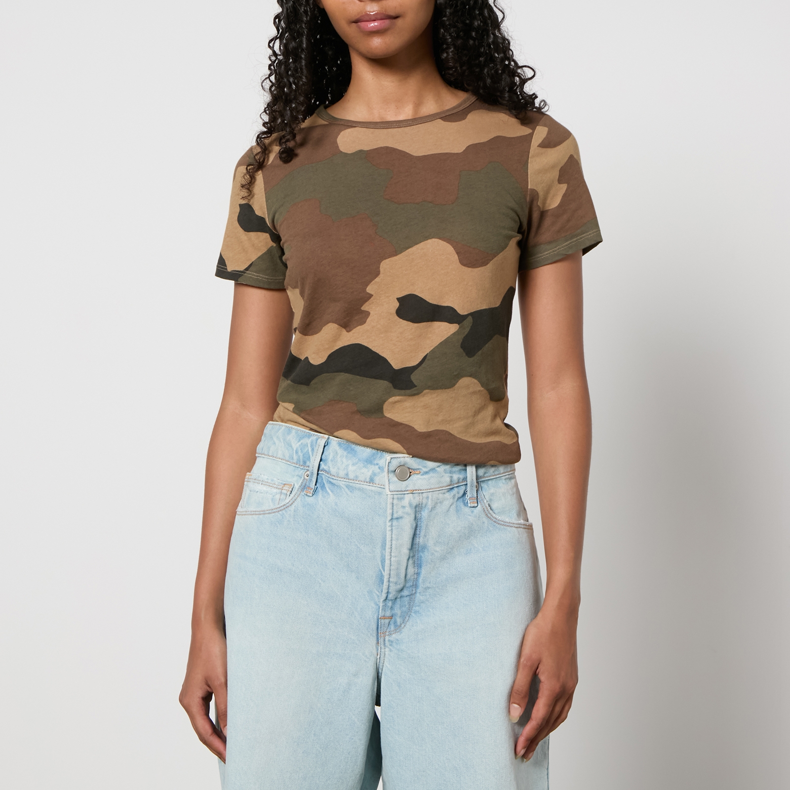 Good American Slim Fitted Cotton-Jersey T-Shirt - L