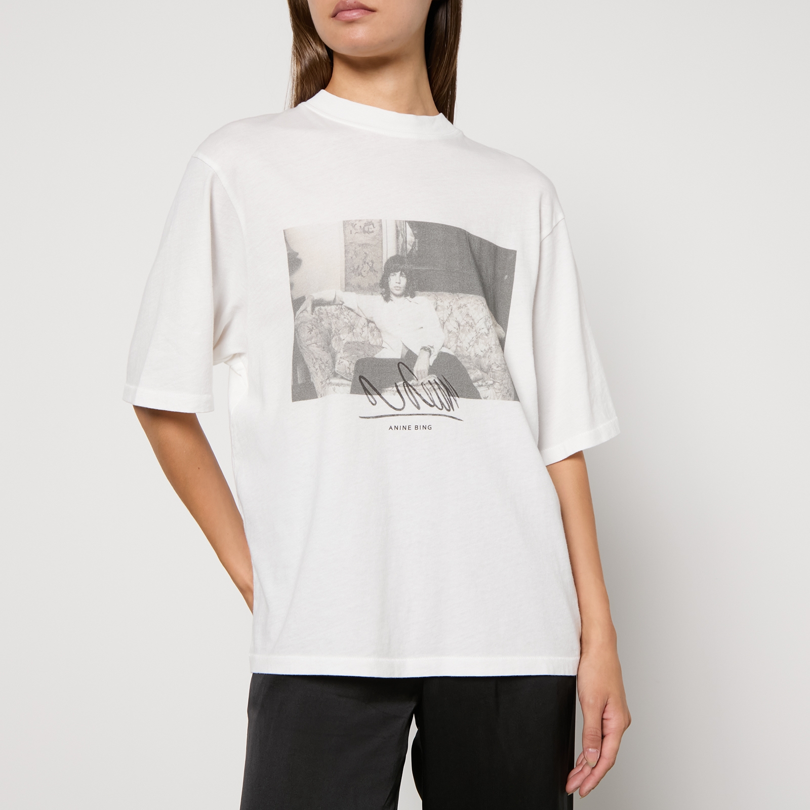 Anine Bing Avi Mick Jagger Cotton-Jersey T-Shirt - XS