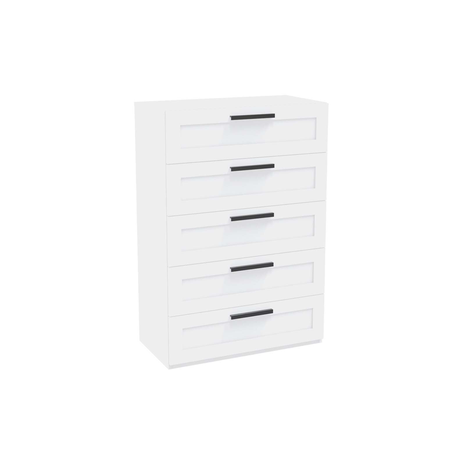 Homebase Shaker Tall 5 Drawer Chest of Drawers (W)781 x (H)1144mm - White thumbnail
