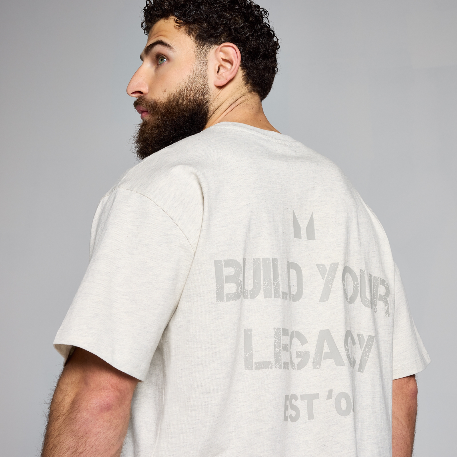 Thumbnail - MP Origin Washed T-Shirt mit Grafik – Hellgrau - L-XL