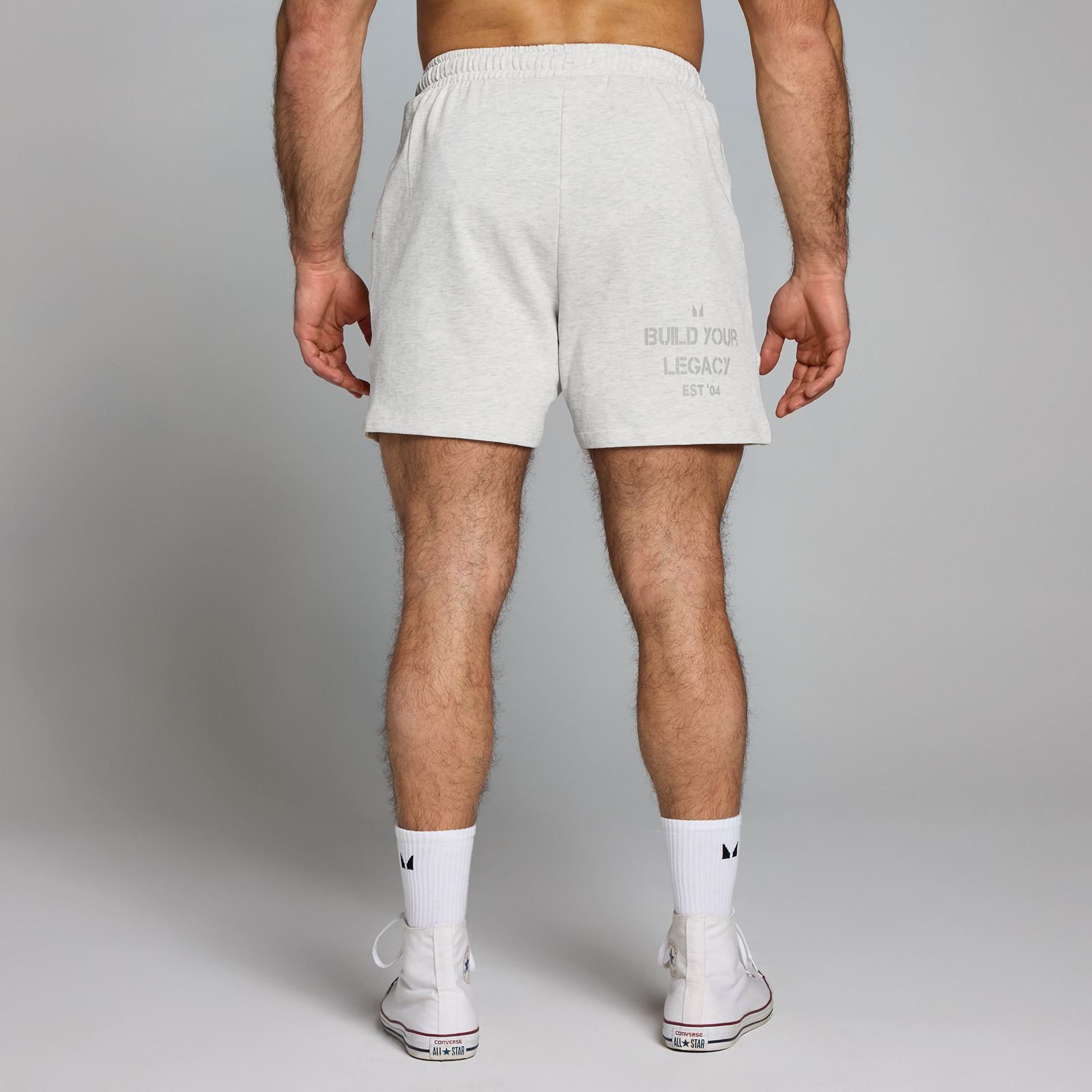 MP Herren Origin Washed Sweatshorts mit Grafik – Hellgrau - M