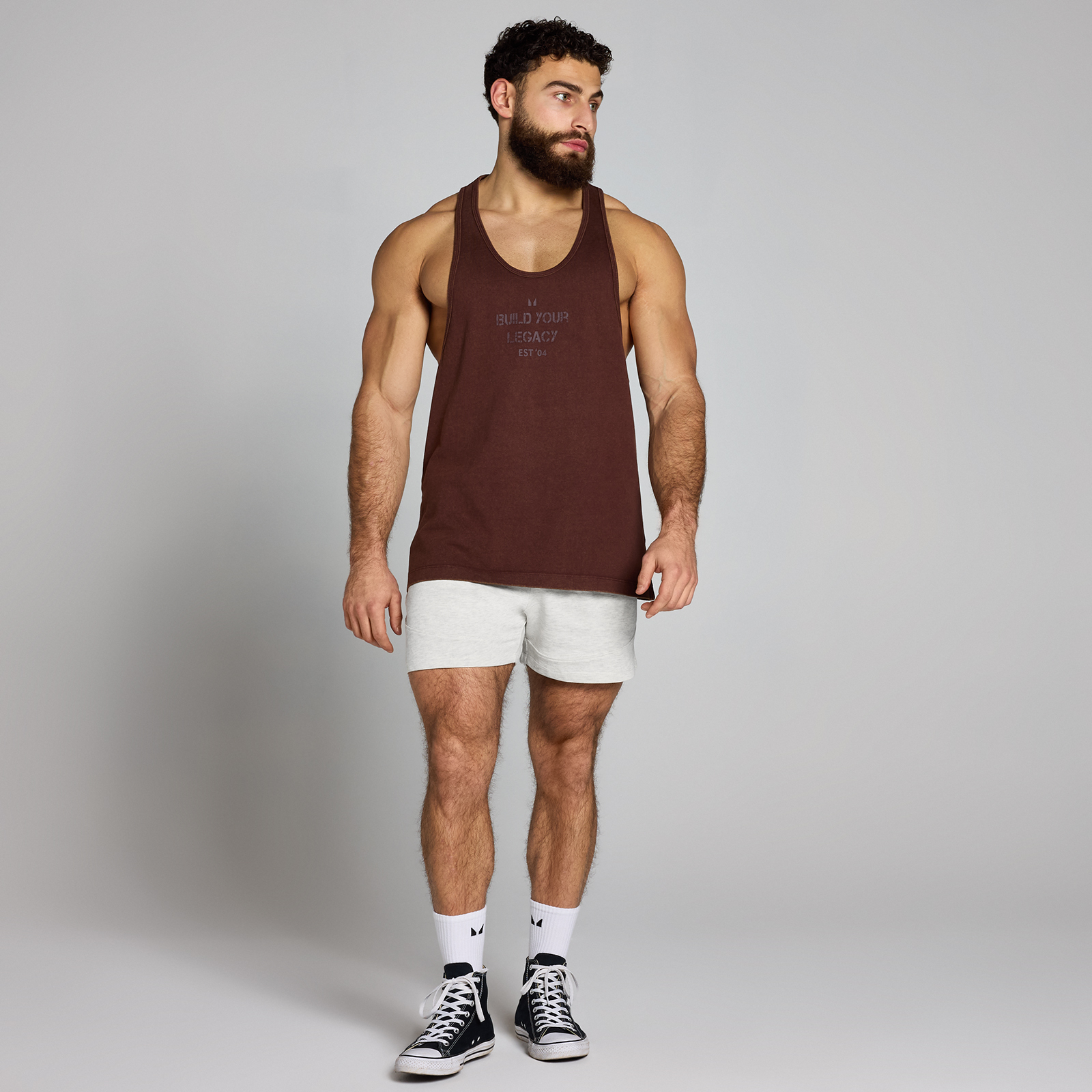 Thumbnail - MP Herren Origin Washed Sweatshorts mit Grafik – Hellgrau - M