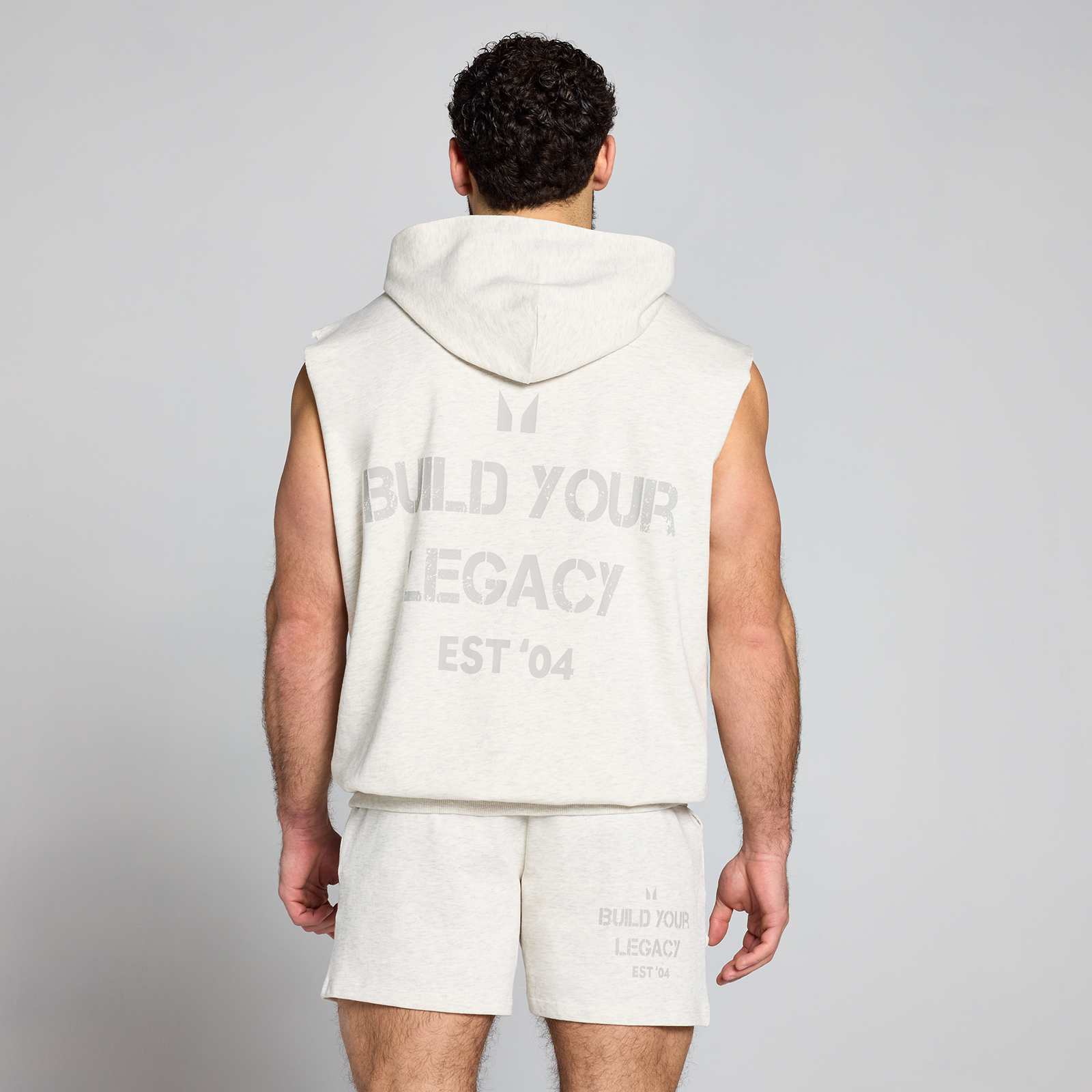MP Herren Origin Washed Ärmelloser Kapuzenpulli mit Grafik – Hellgrau - XXXL