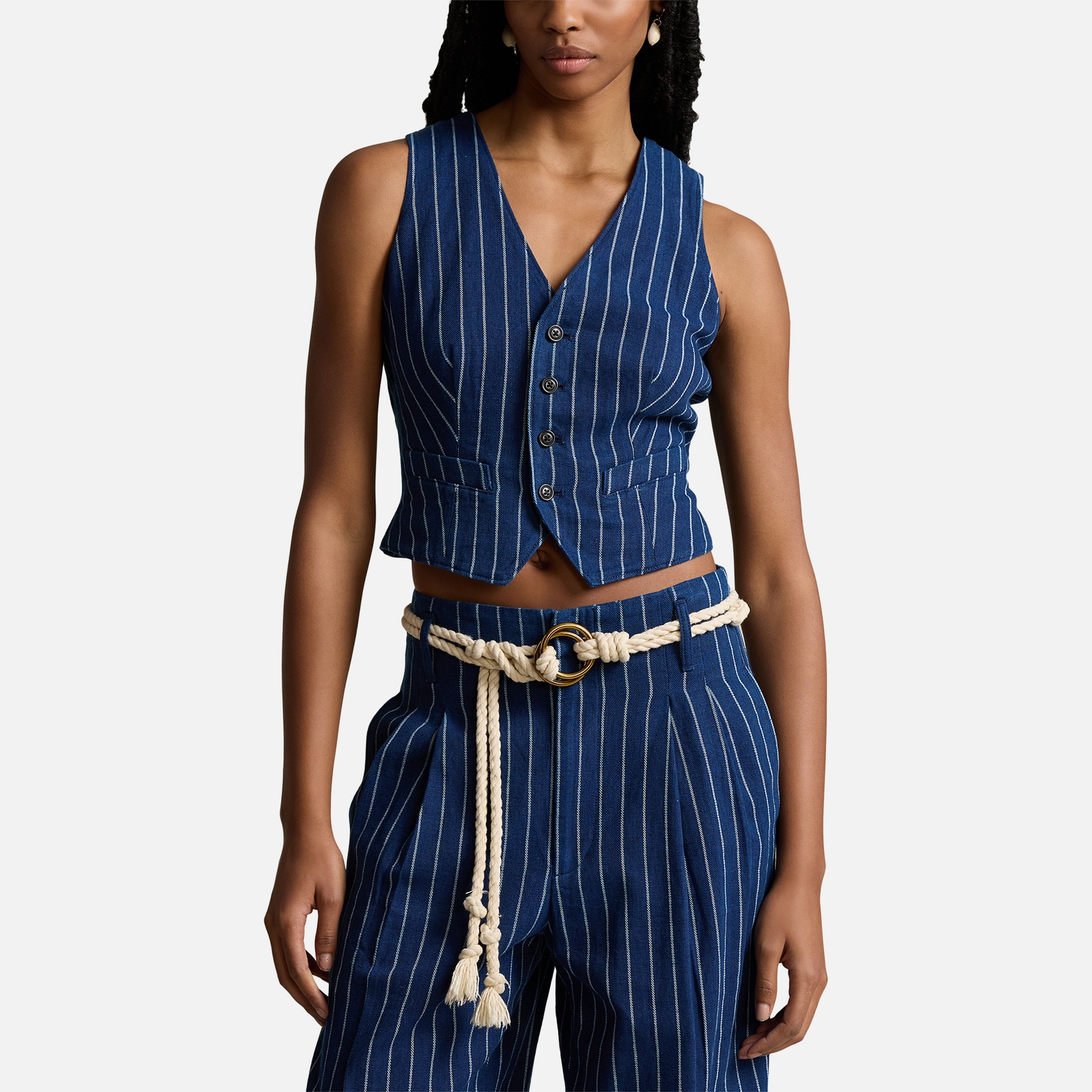 Polo Ralph Lauren Pinstripe Twill Waistcoat - UK 4