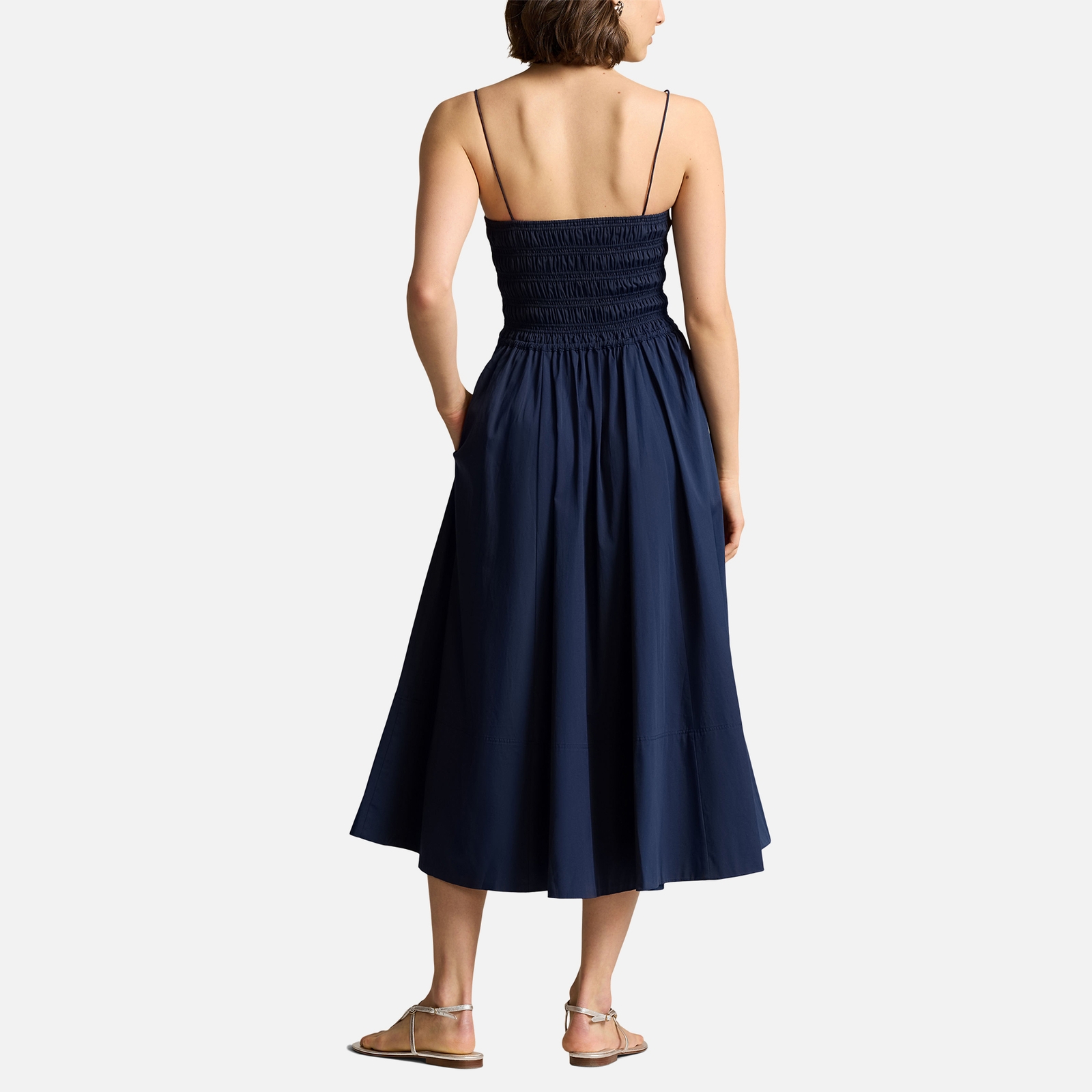 Polo Ralph Lauren Women's Smocked Cotton Midi Dress - M