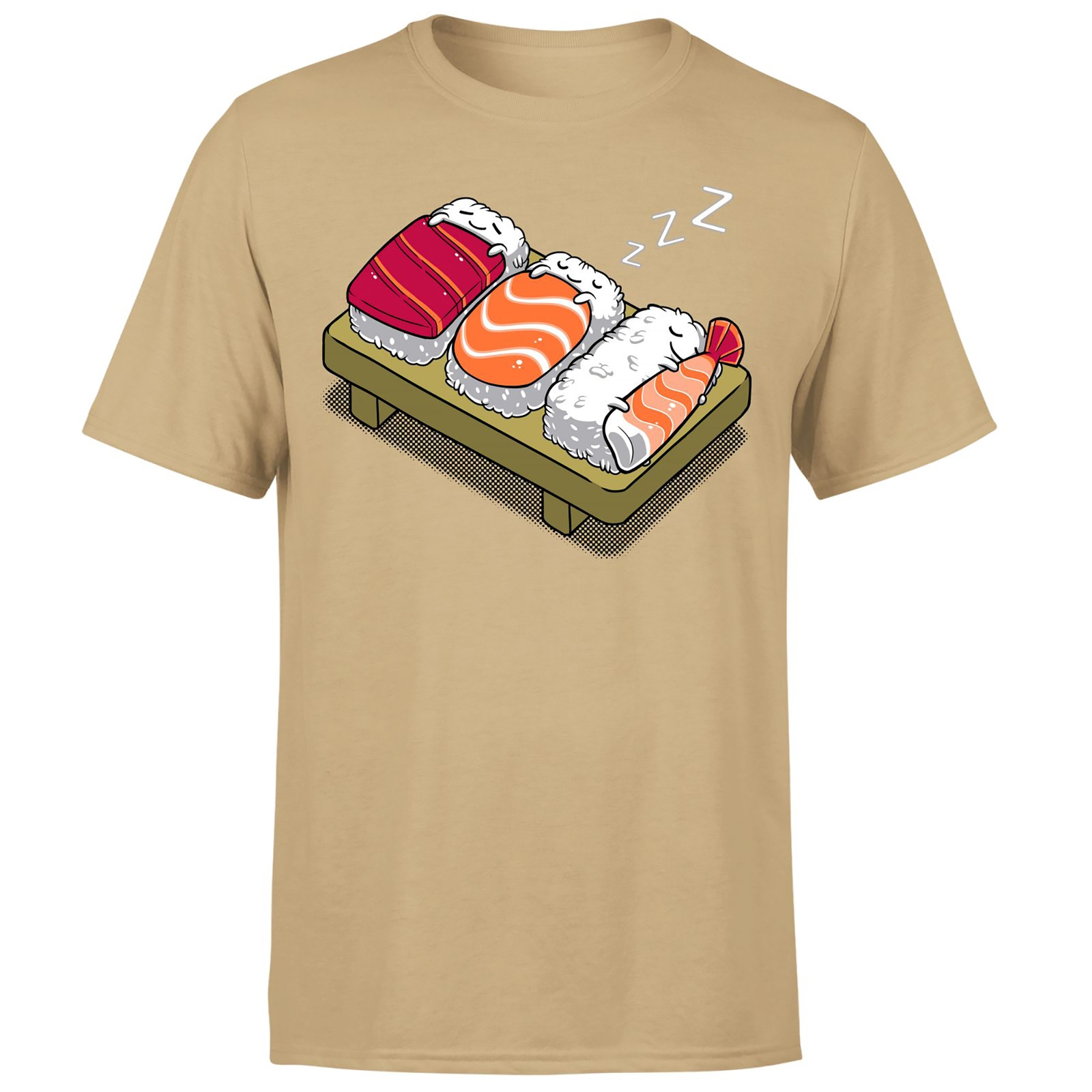 Threadless - Sleepy Sushi Unisex T-Shirt - Tan - XS