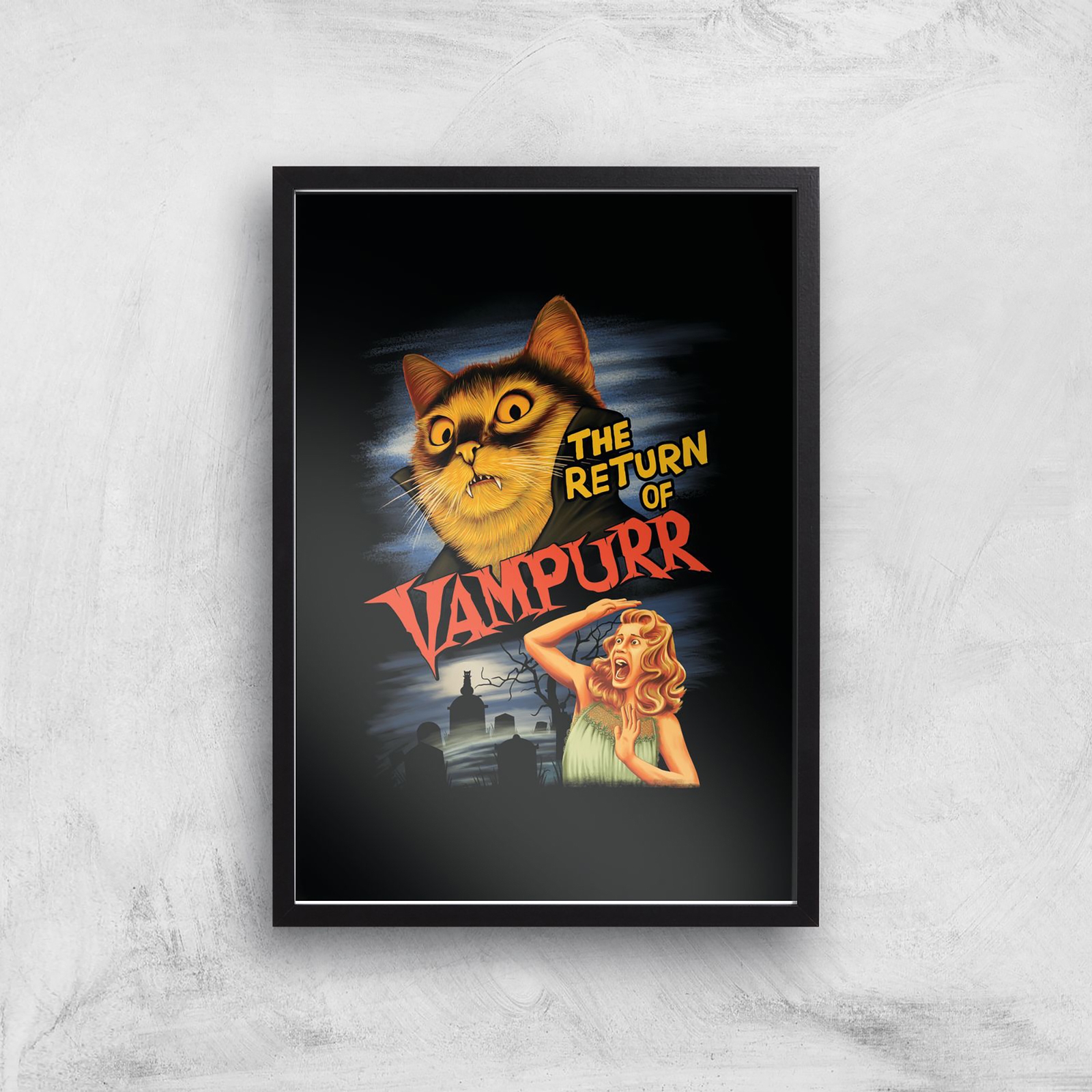Threadless - The Return Of Vampurr Giclee Art Print - A4 - Black Frame