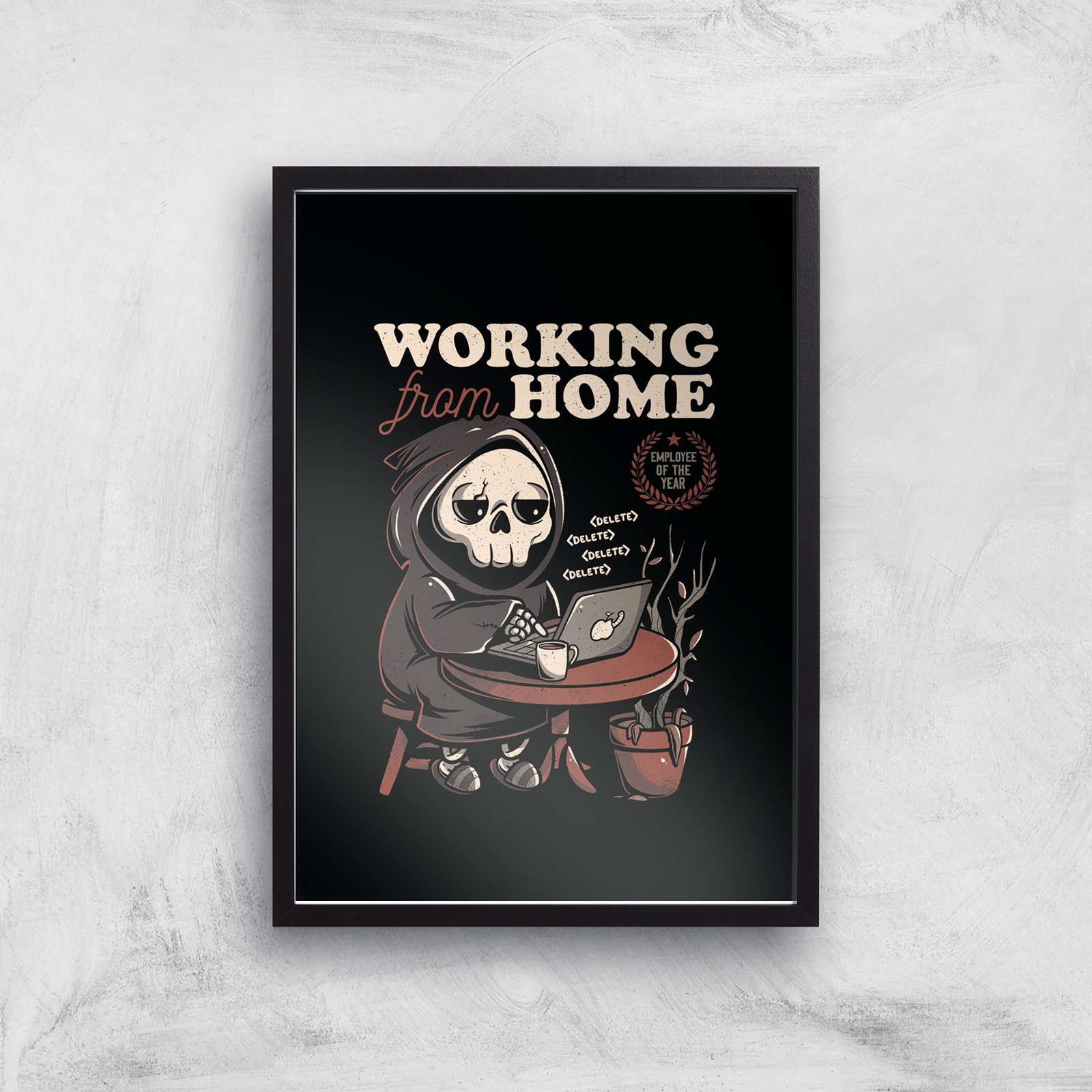 Threadless - Working From Home Giclee Art Print - A3 - White Frame