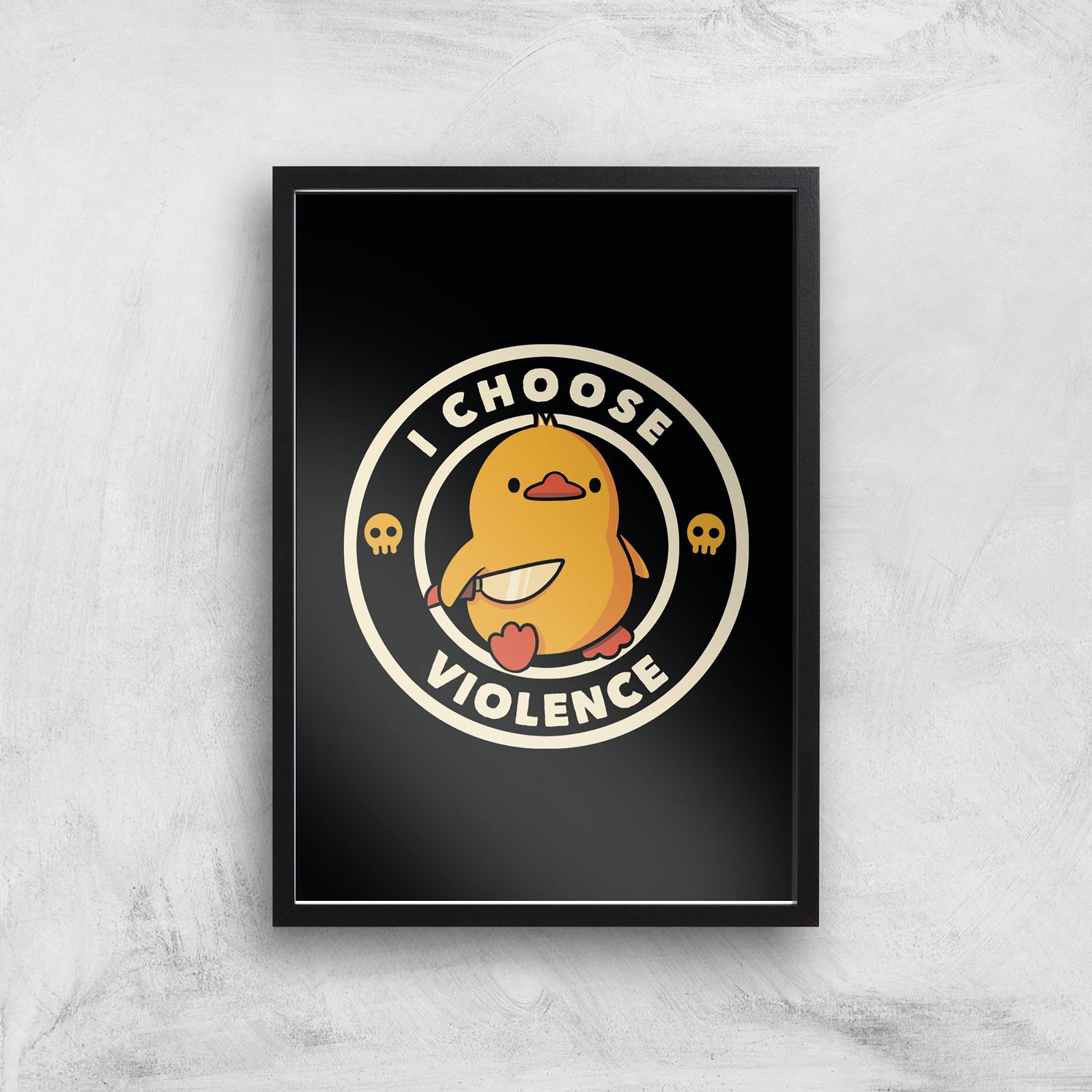 Threadless - I Choose Violence Giclee Art Print - A4 - White Frame