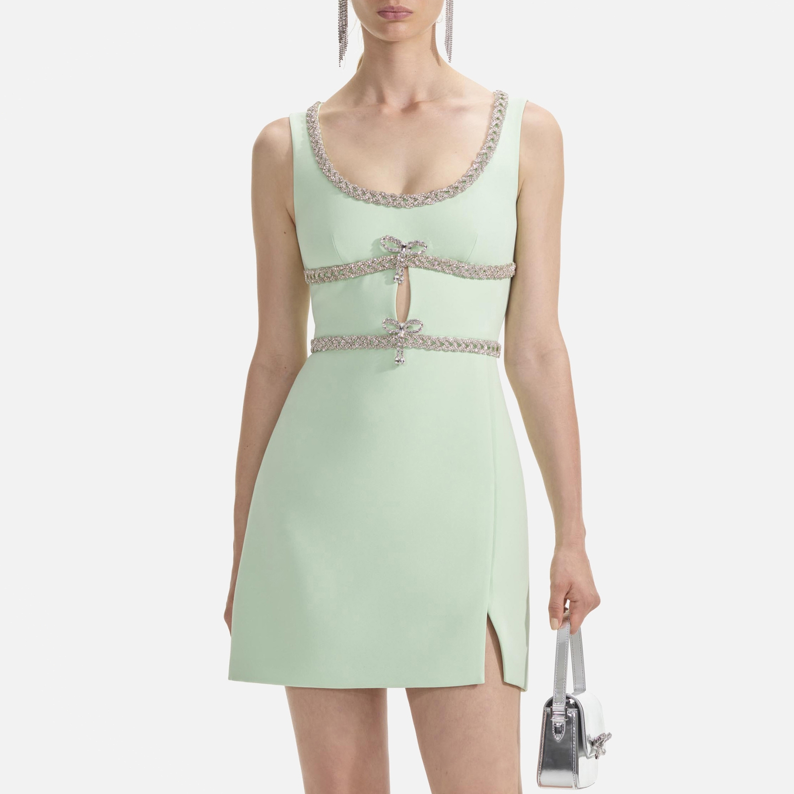 Self-Portrait Crepe Mini Dress