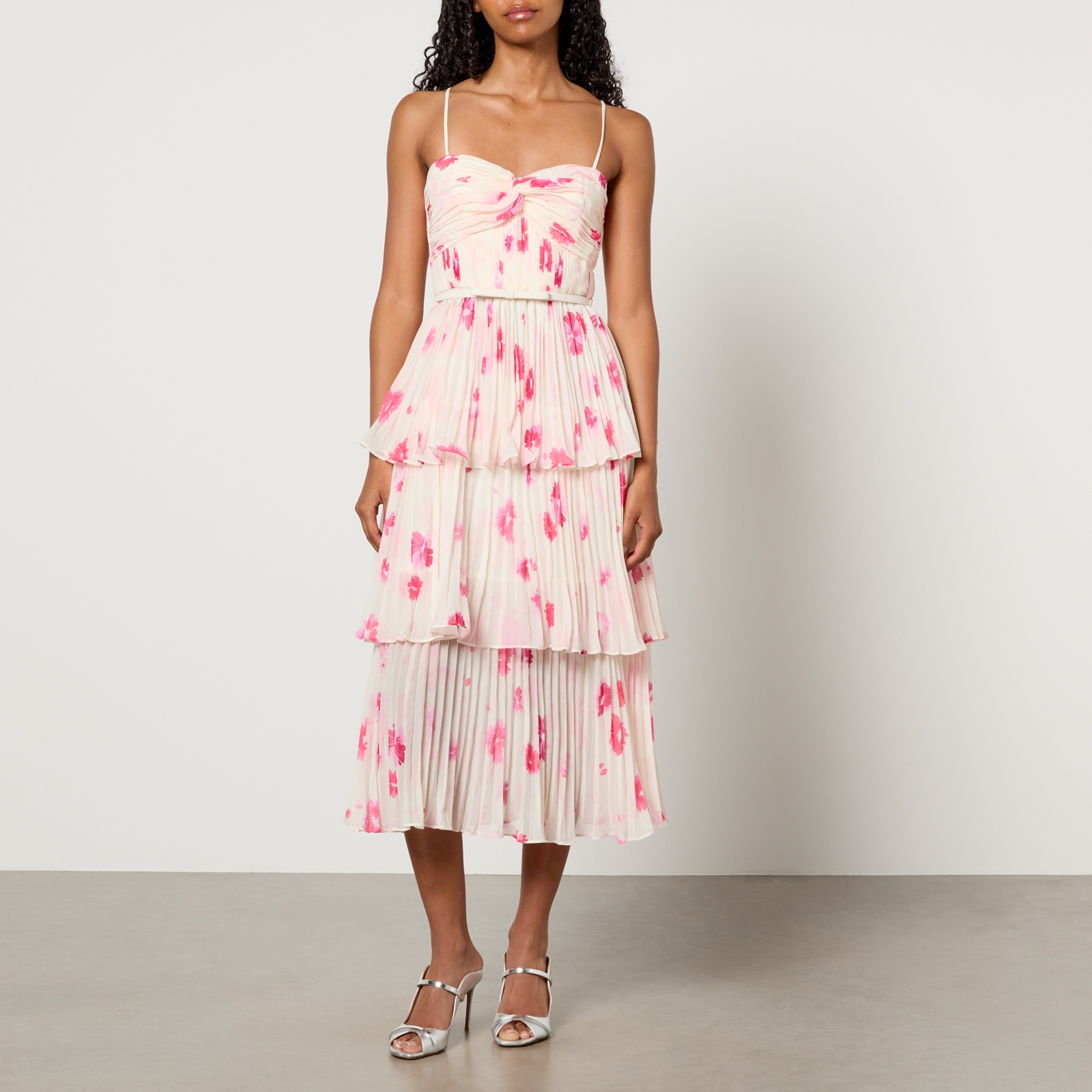 Self-Portrait Floral-Print Chiffon Midi Dress - UK 10