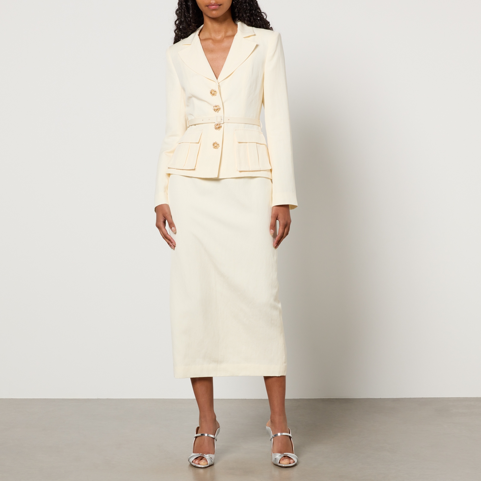 Self-Portrait Tailored Twill Midi Dress - UK 10