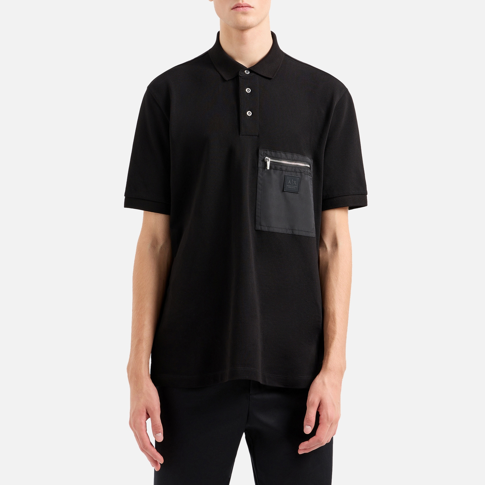 Armani Exchange Black Edition Cotton-Piqué Polo Shirt – S