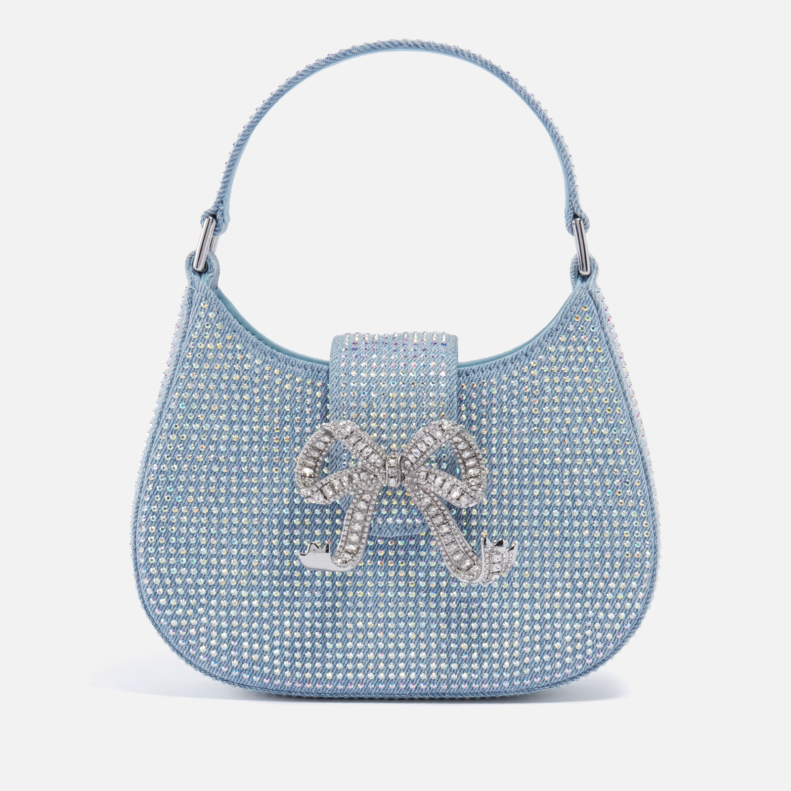 Self-Portrait Embellished Denim Micro Bag