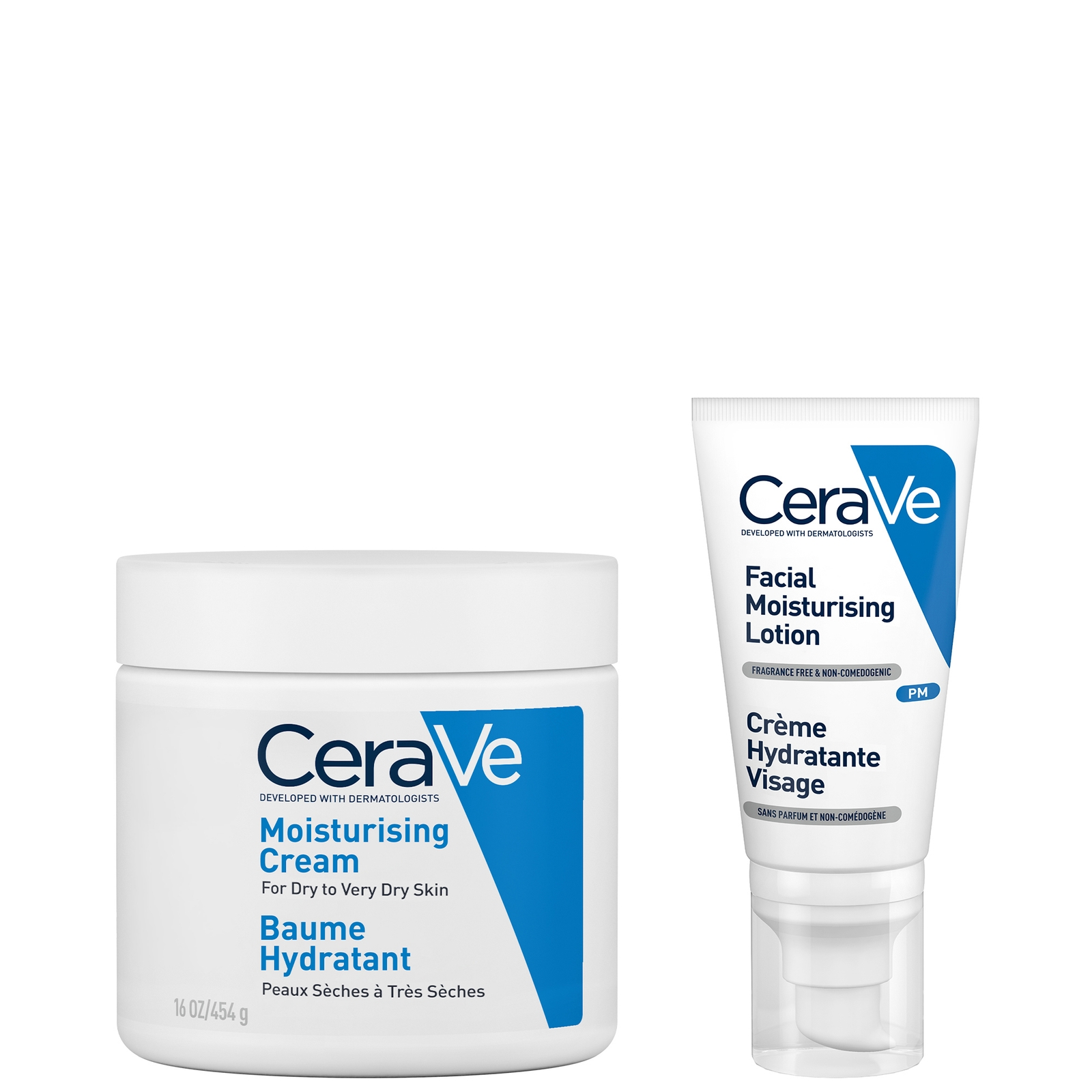 Cerave Evening Moisturising Routine For Dry Skin, Face And Body Moisturiser With Hyaluronic Acid