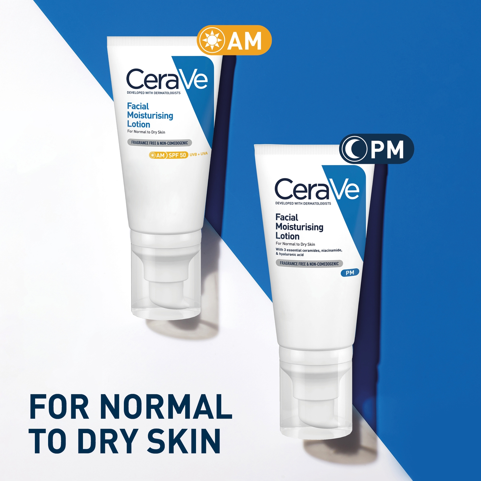 Thumbnail - CeraVe Day & Night Facial Moisturising Duo for Dry Skin with SPF 50 and Niacinamide