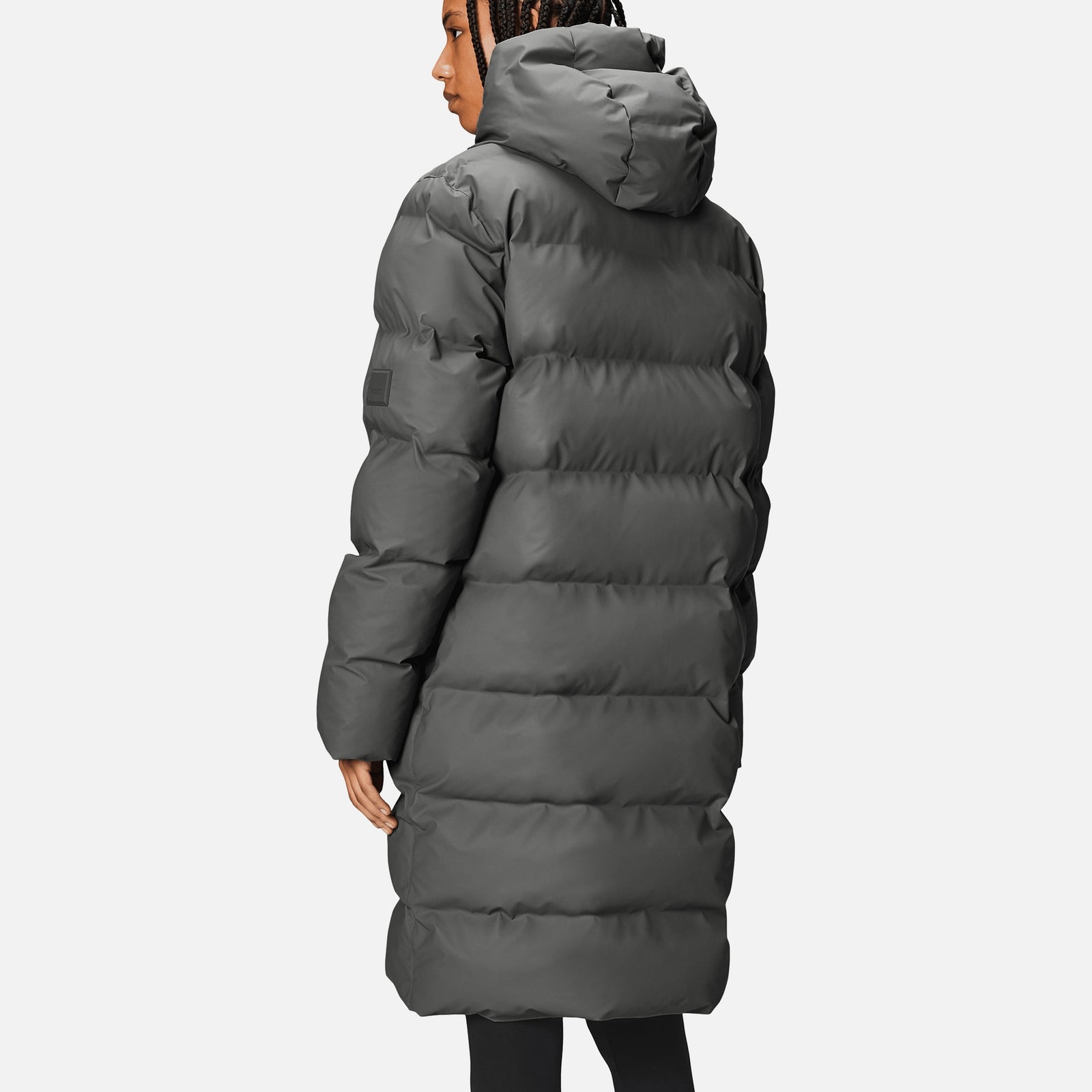 Rains Alta Long Coated Shell Puffer Jacket - XL