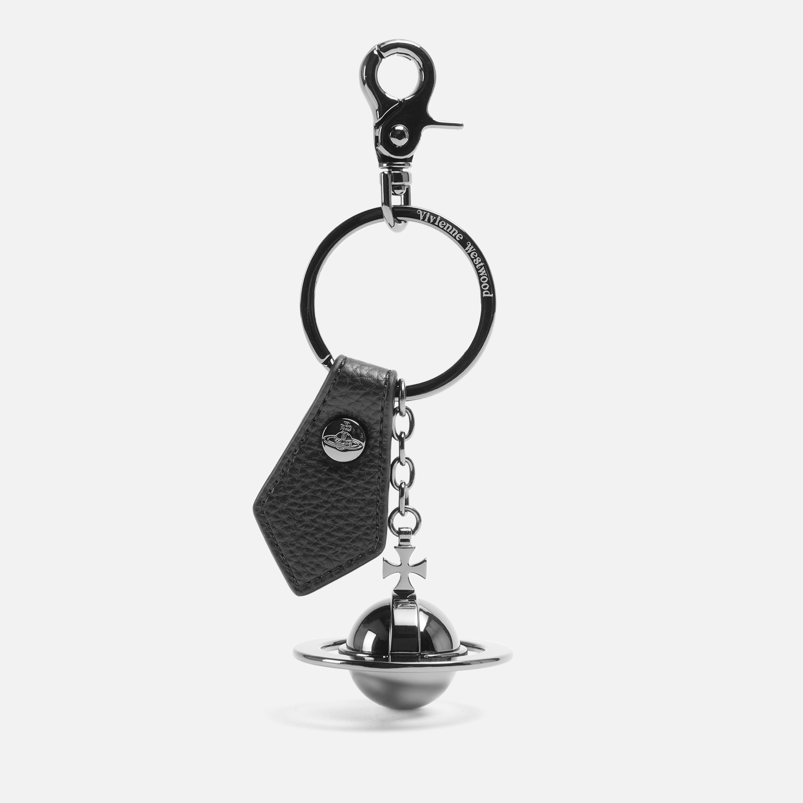 Vivienne Westwood Men's 3D Orb Gunmetal Keyring - Black