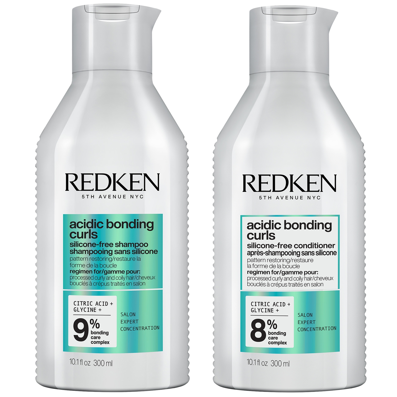 Redken Acidic Bonding Curls Shampoo 300ml And Conditioner 300ml Bundle For Damaged Curly & Coily Hair, Curl