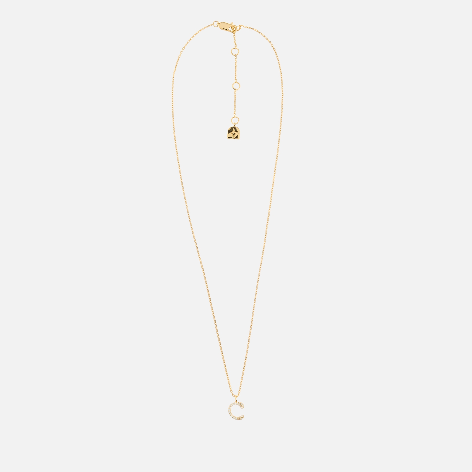 Astrid & Miyu Initial Pavé 18K-Gold Plated Necklace