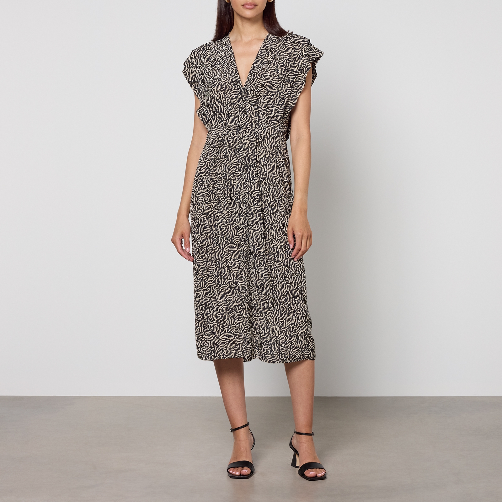 Marant Etoile Women's Epolia Midi Dress - Ecru/Black - UK 10