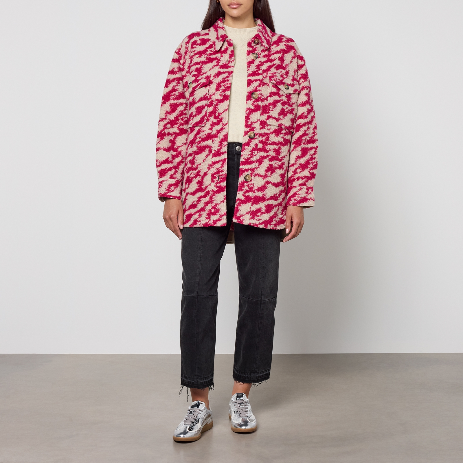 Marant Etoile Women's Harveli Jacket - Raspberry/Beige - UK 8