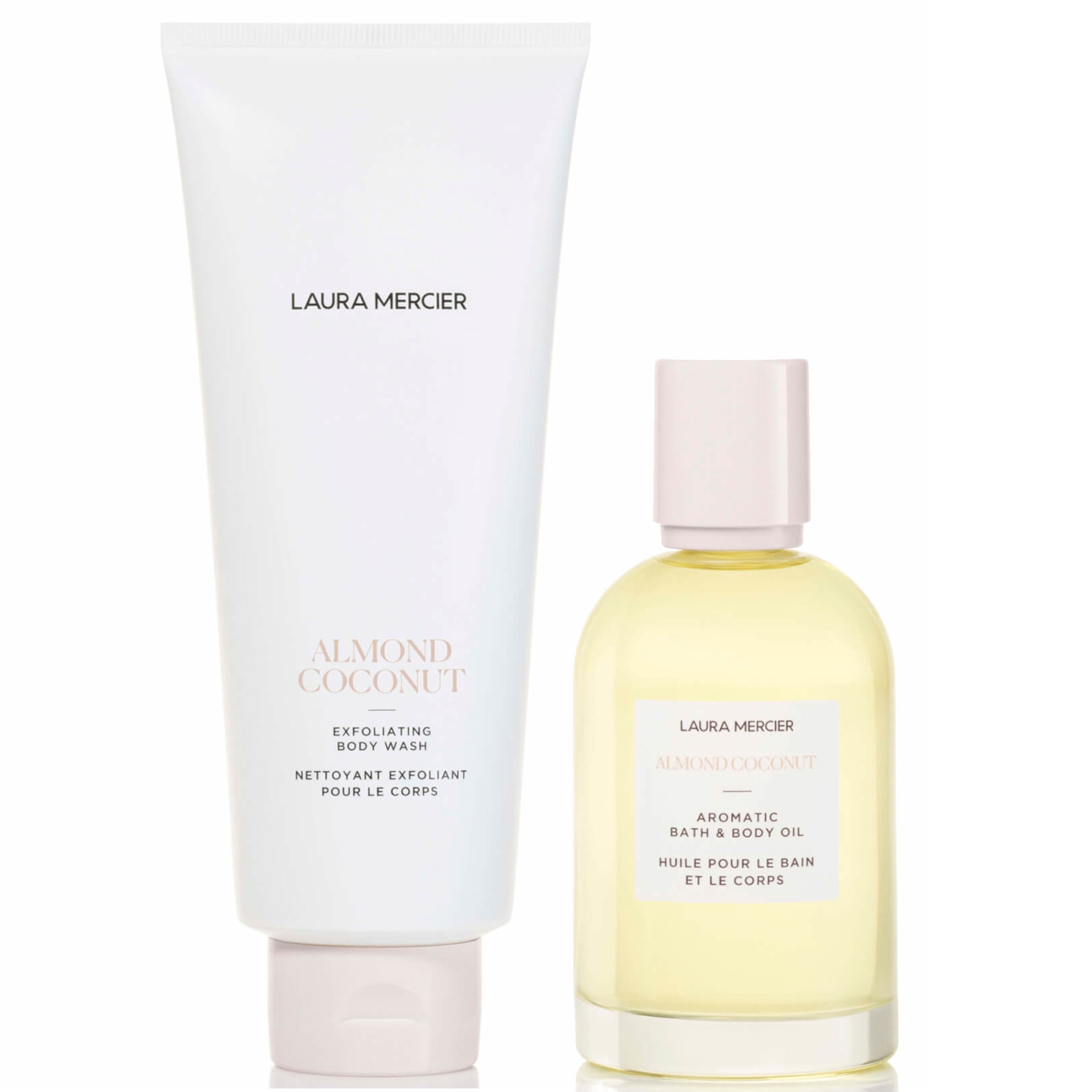 Image of Laura Mercier Almond Coconut Exfoliating Body Wash and Bath and Body Oil Bundle