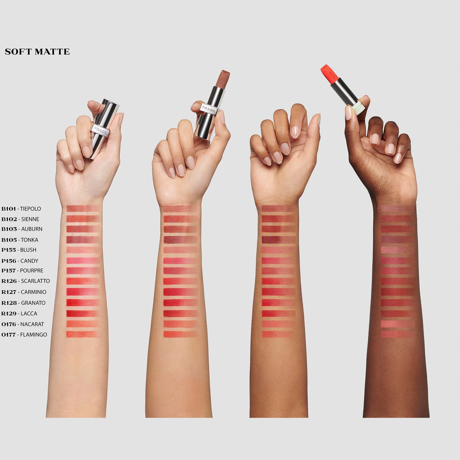 Thumbnail - Prada Soft Matte Rouge Refillable Lipstick 3.8g (Various Shades) - O176 - Nacarat