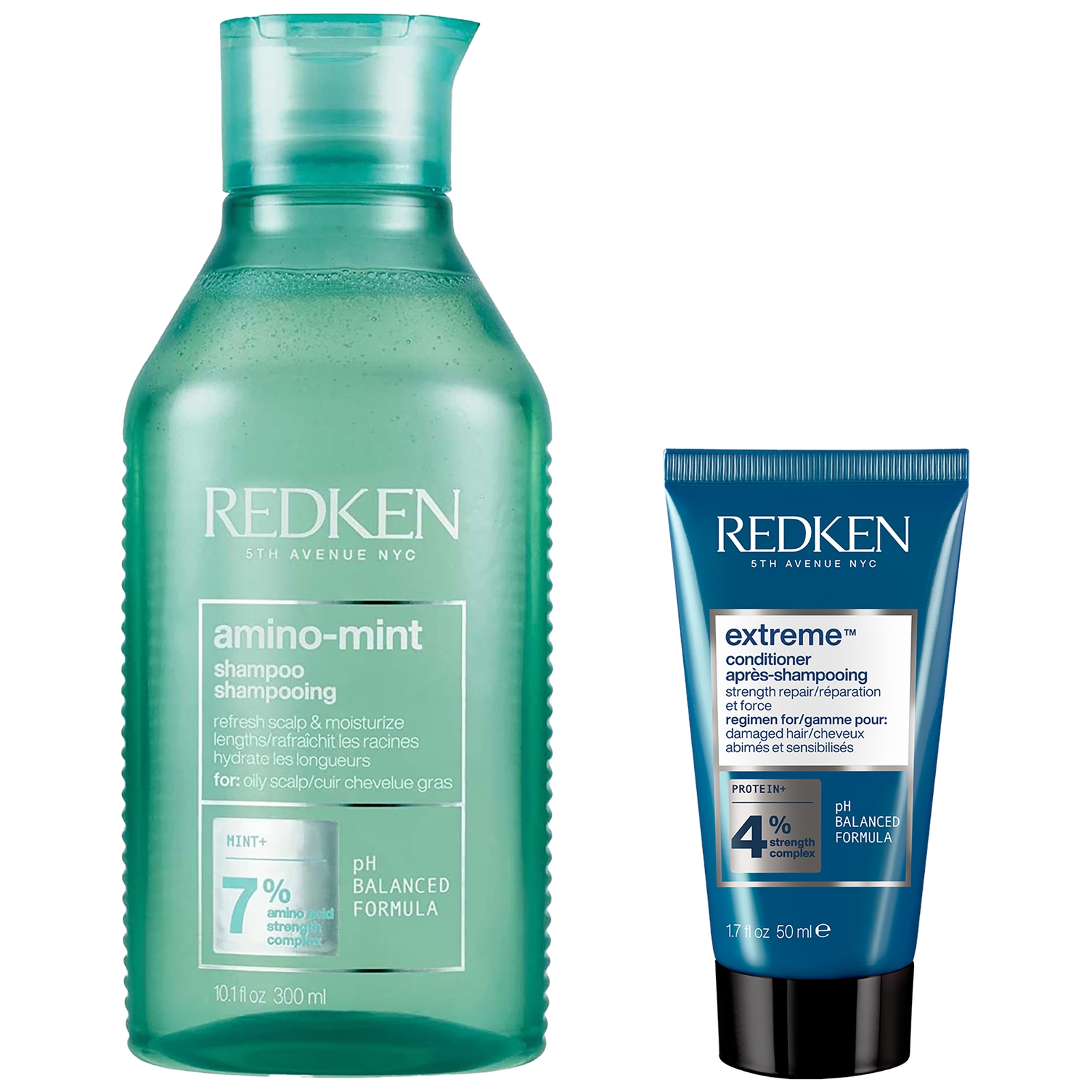 Redken Amino Mint Scalp Cleansing For Greasy Hair Shampoo And Extreme Conditioner Bundle