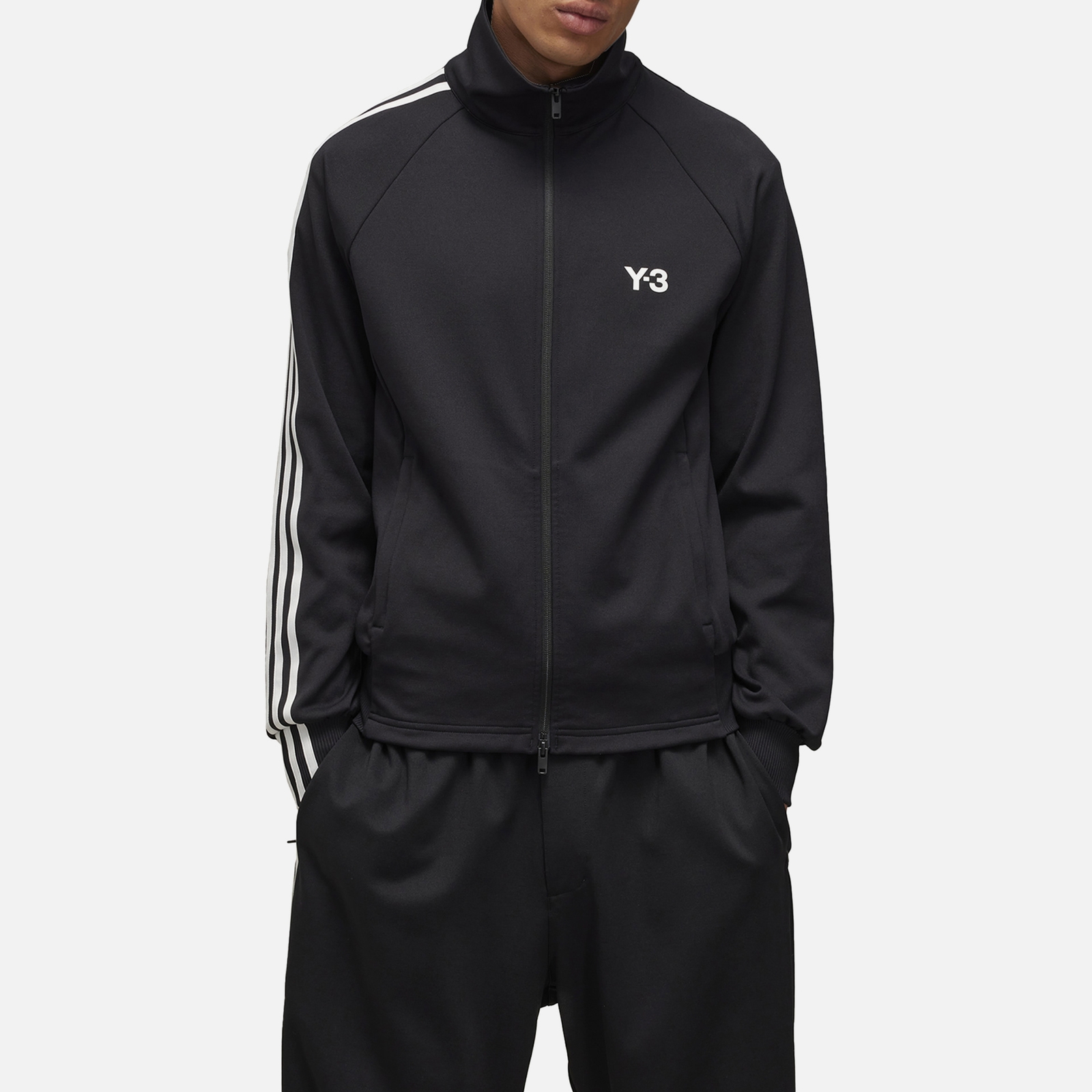 Y-3 3-Stripe Stretch-Jersey Jacket - S