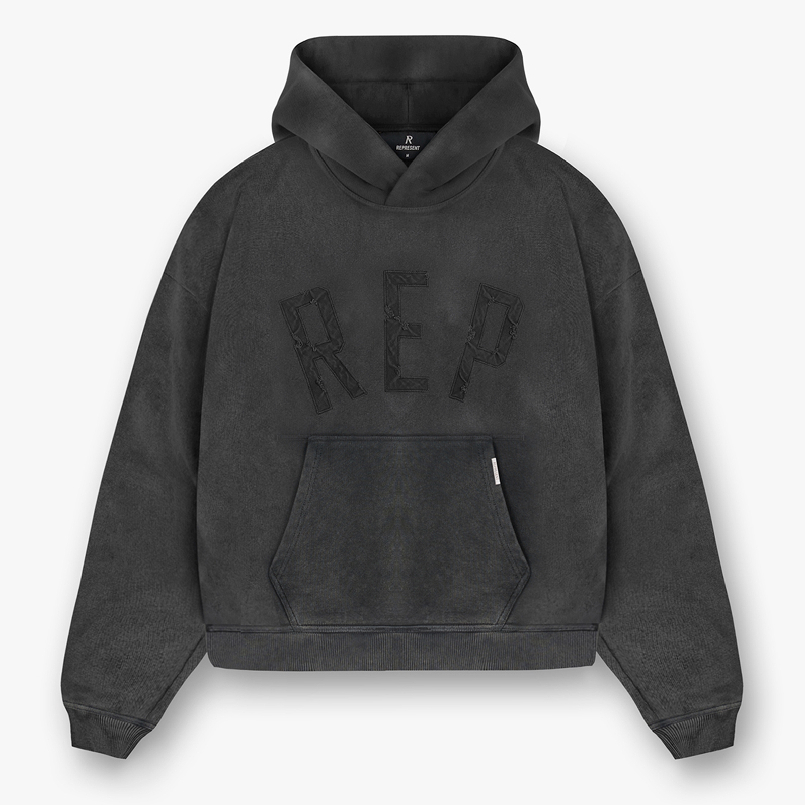 REPRESENT Rep Appliqué Cotton-Jersey Hoodie - S