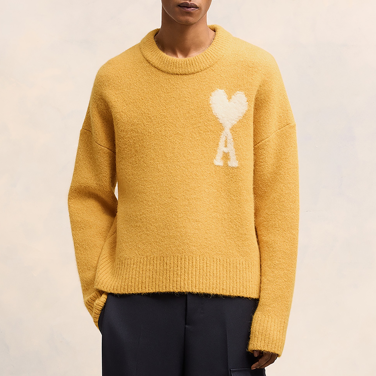 AMI Off White De Coeur Alpaca-Blend Jumper - S