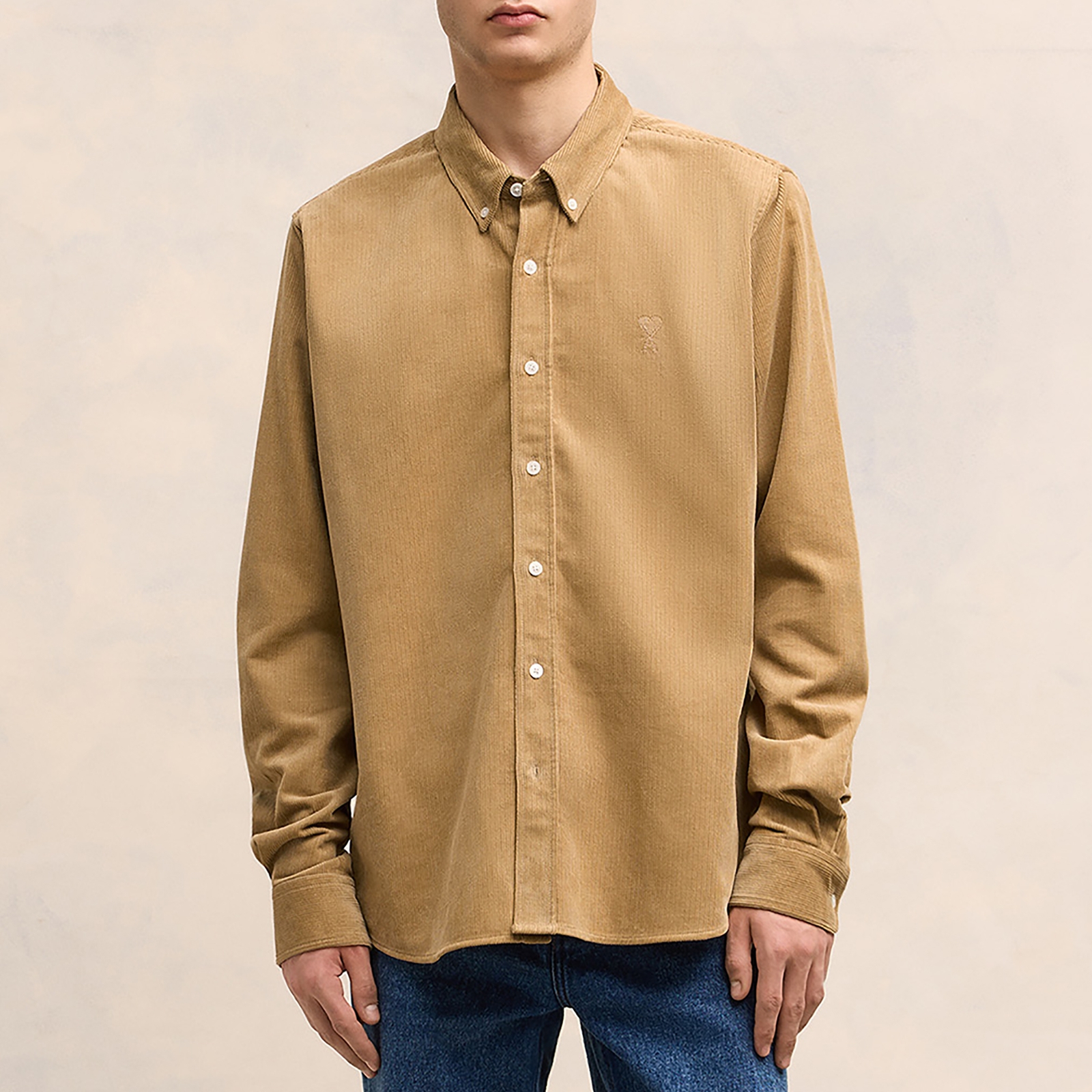 AMI Cotton-Corduroy Classic Fit Shirt - M