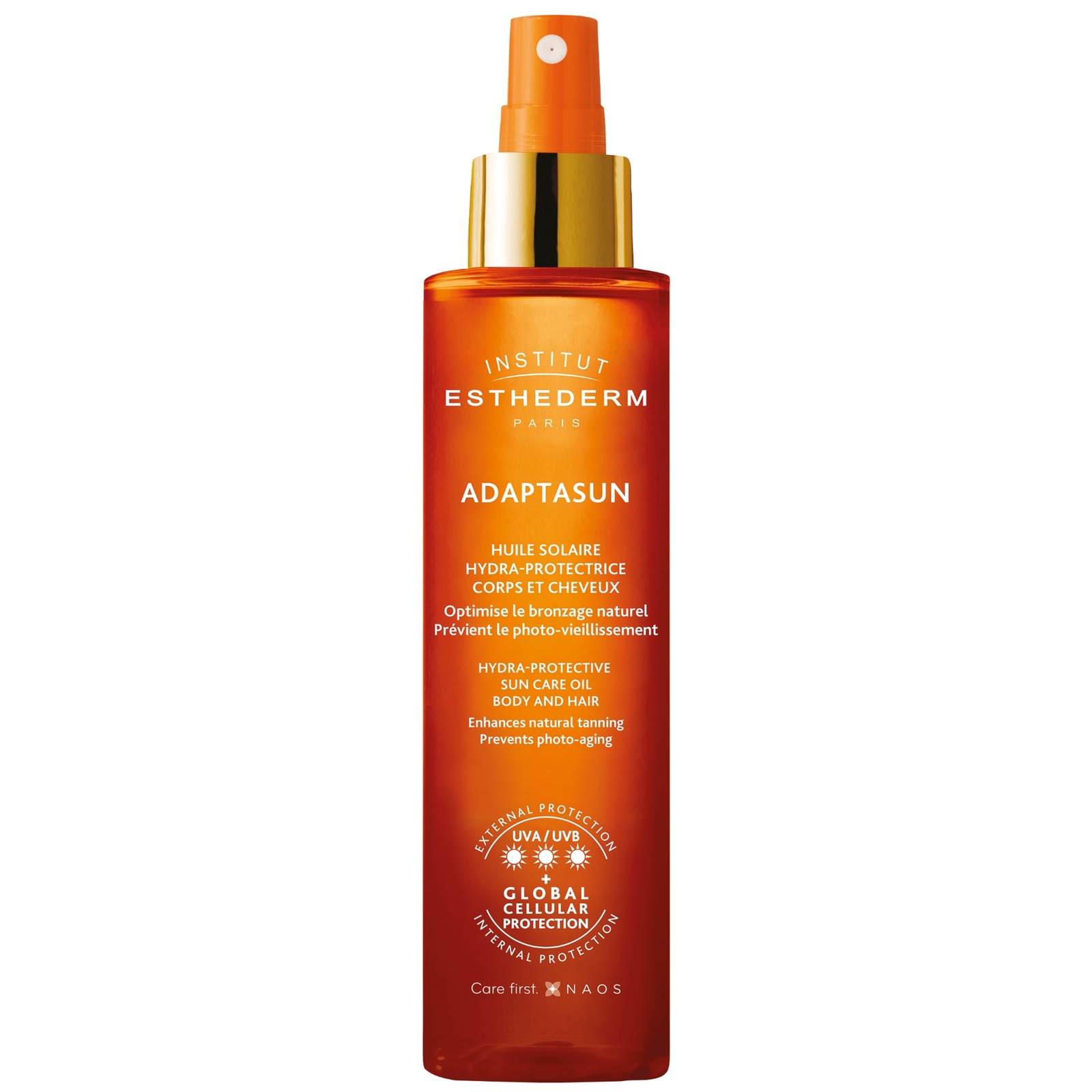 

Institut Esthederm Adaptasun UVA/UVB Face, Body and Hair Protective Oil with Strong Sun Protection 150ml